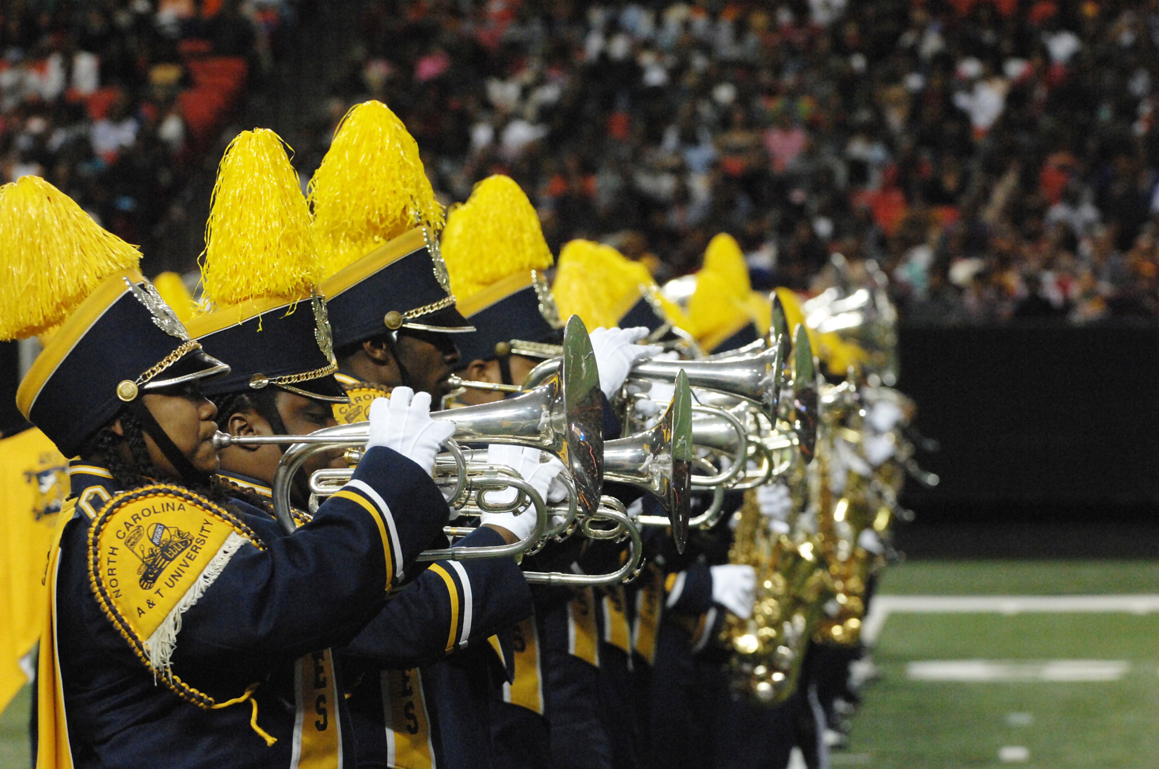 012817 The North Carolina A&T Marching Band performs. Battle of the Bands at the Georgia Dome in Atlanta. W.A. Bridges Jr. special