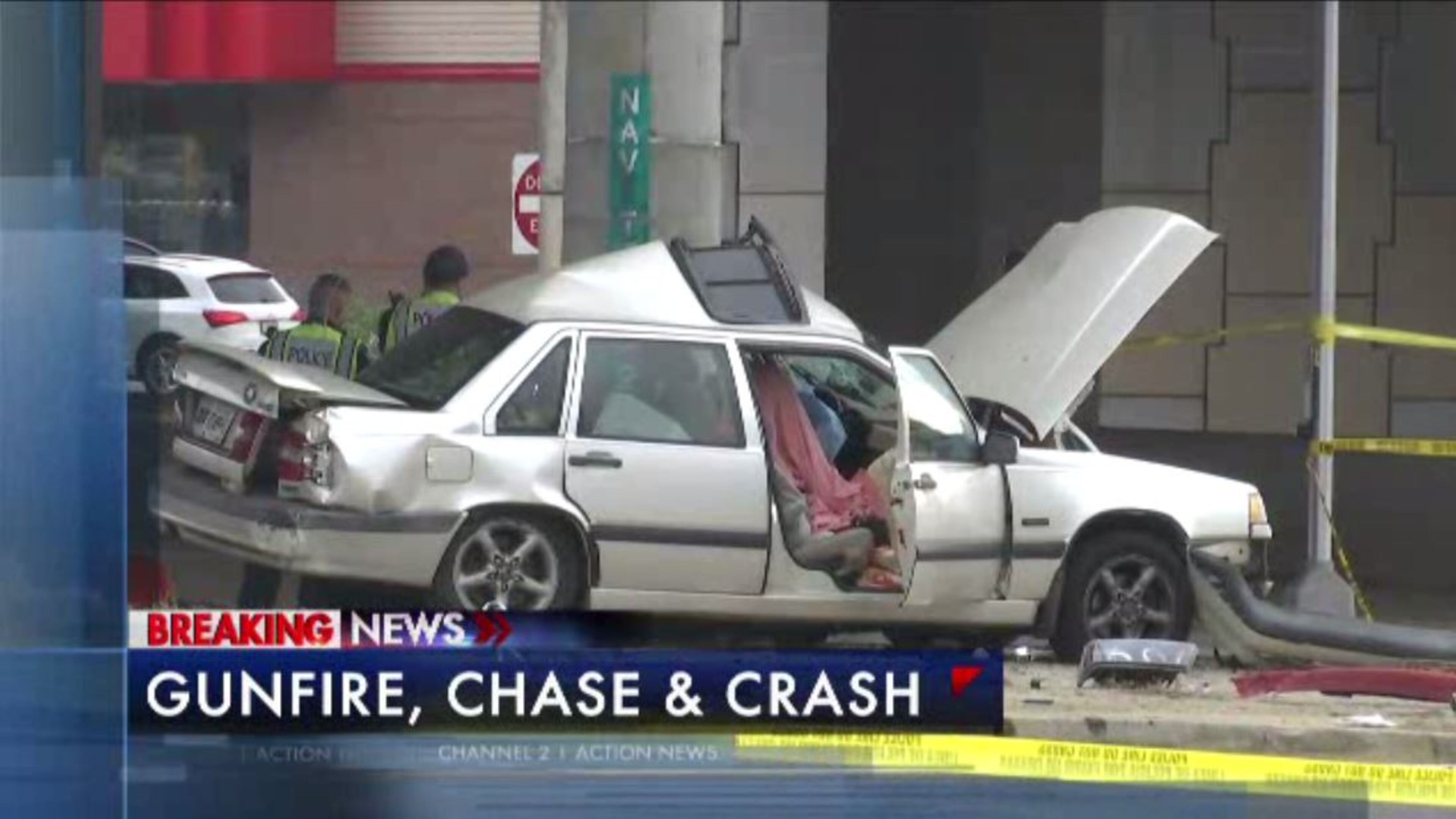 A chase and shooting on a major Gwinnett County road led to a woman’s death Thursday afternoon.