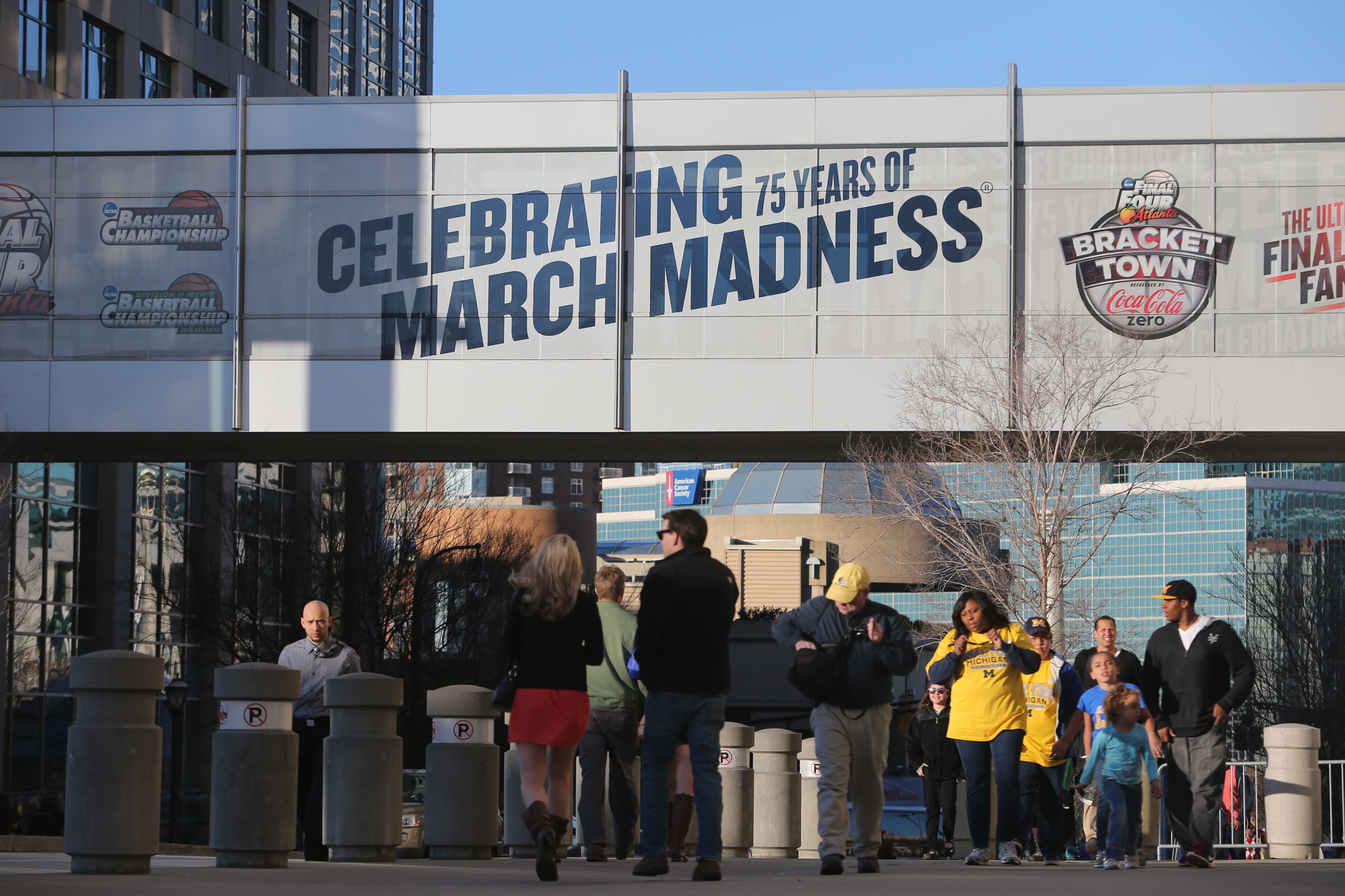 April 5, 2013-ATLANTA: Final Four fans are seen walking in downtown Atlanta.