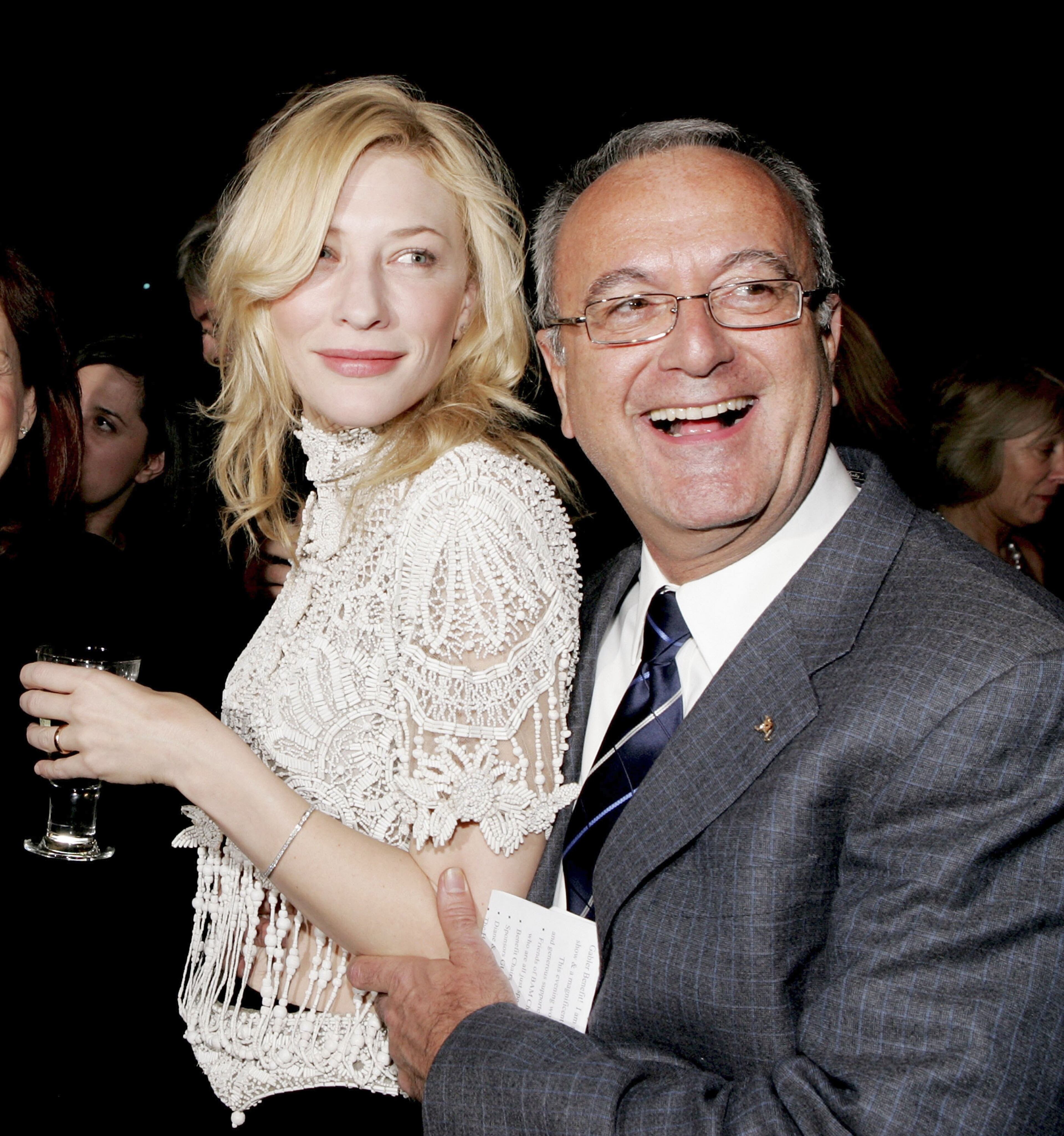 Actress Cate Blanchett and Joseph V. Melillo, BAM's executive producer attend the "Hedda Gabler" Benefit after party hosted by BAM and Sydney Theater Company at the Brooklyn Academy of Music February 28, 2006 in the Brooklyn borough of New York City. (Photo by Paul Hawthorne/Getty Images)