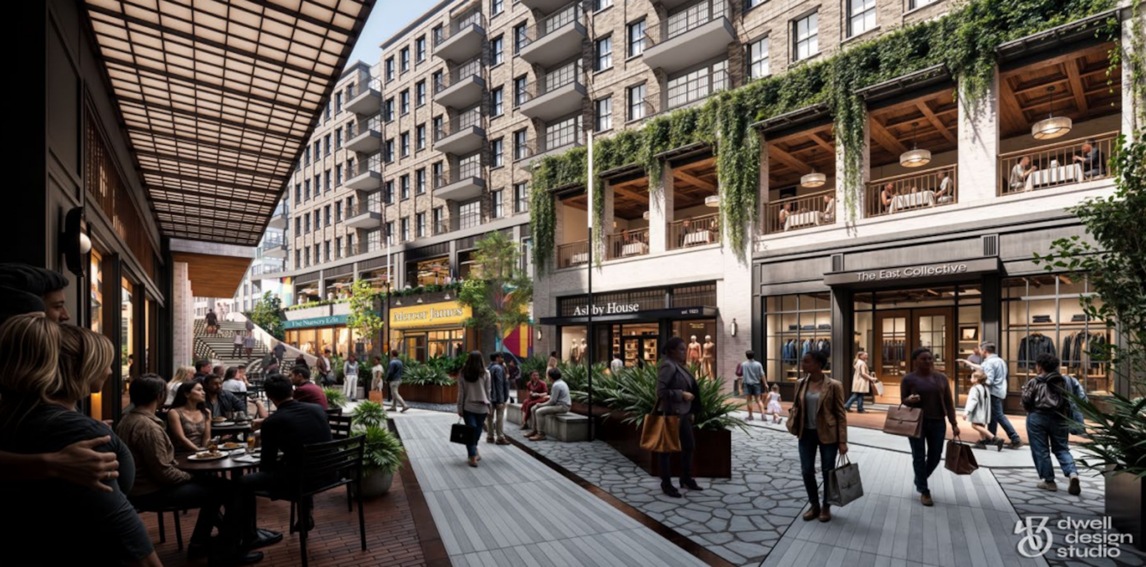 Portman Holdings' plans to have space for offices, retail and apartments at Amsterdam Walk. (Courtesy of Invest Atlanta)