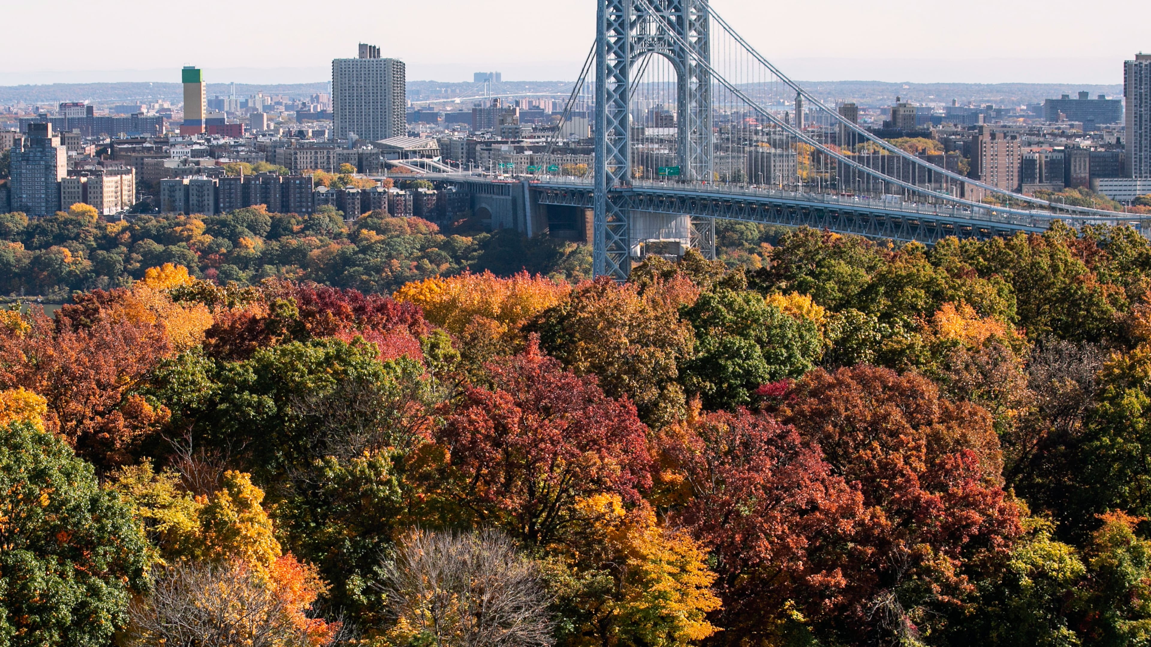 FILE - The George Washington Bridge is seen on Oct. 29, 2022, from Fort Lee, N.J. (AP Photo/Ted Shaffrey, File)