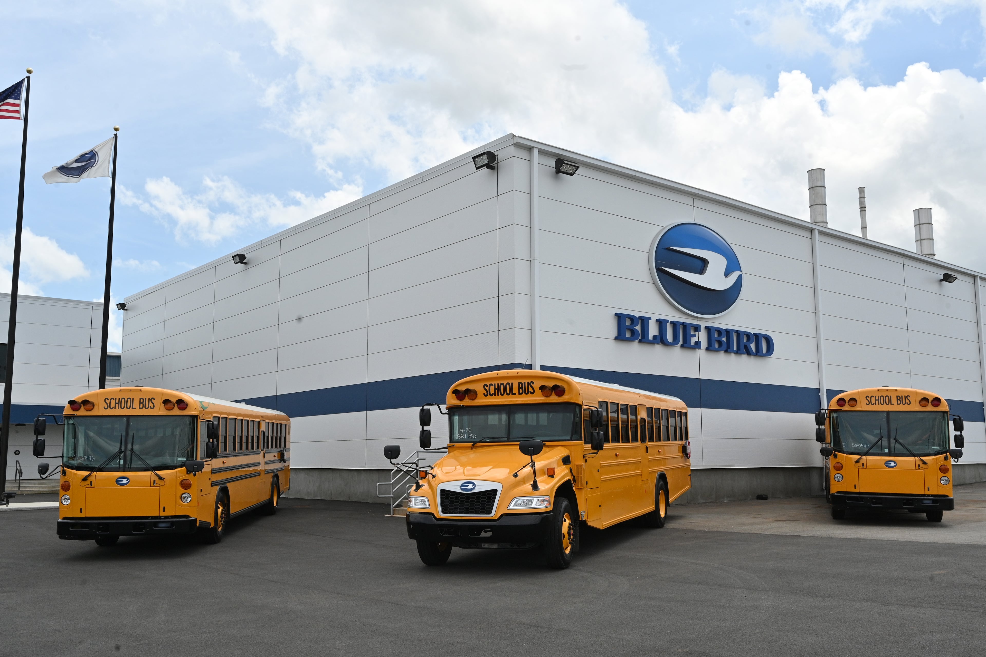 Blue Bird, the Georgia-based school bus manufacturer, plans a $300 million expansion in Peach County, where the company said it will create 375 jobs over the next few years. (Hyosub Shin/AJC 2021)