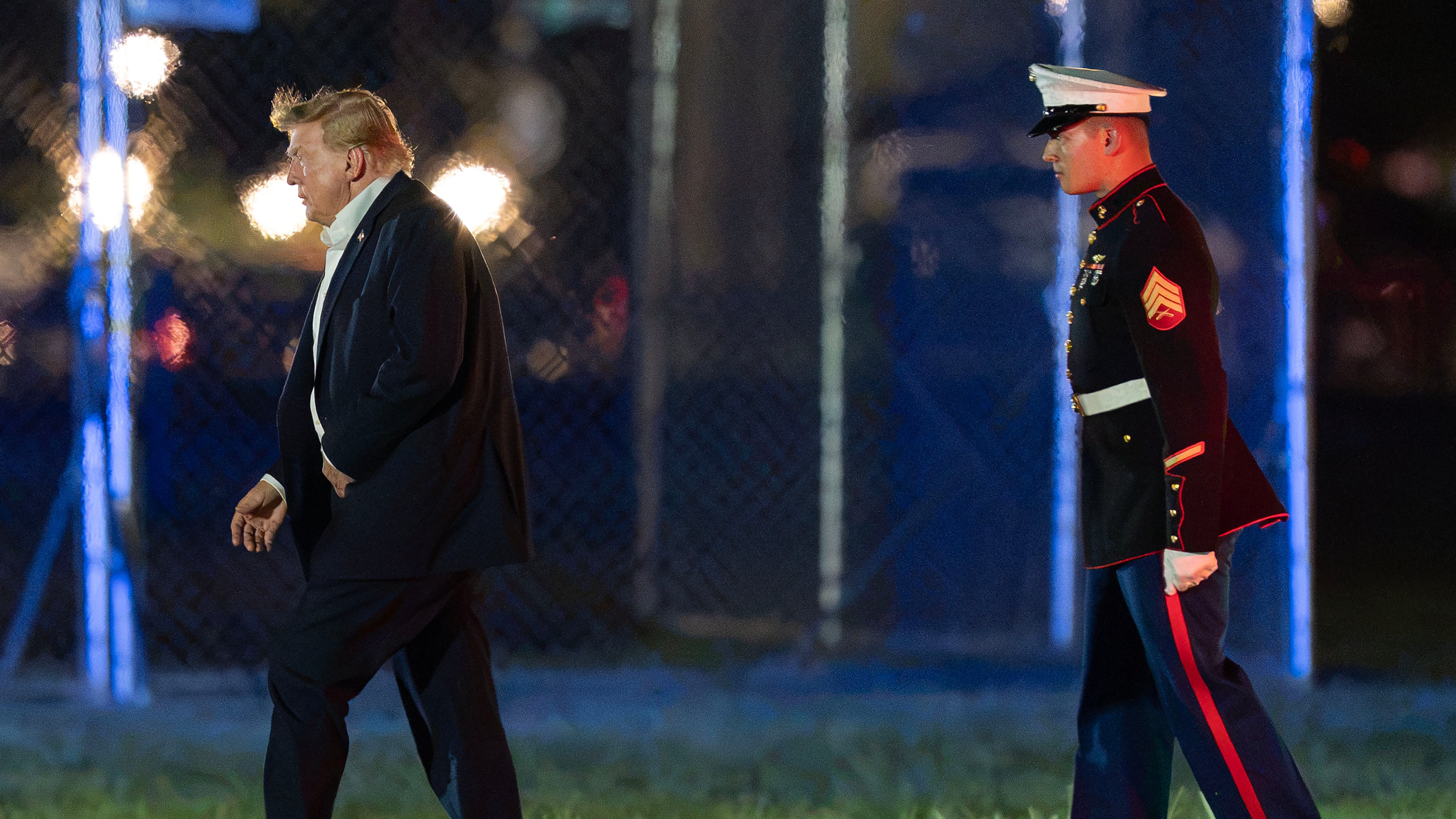 President Donald Trump walks from Marine One to his limousine upon his arrival at the Ellipse just outside of the White House, Sunday, Sept. 13, 2026, in Washington. (AP Photo/Jose Luis Magana)