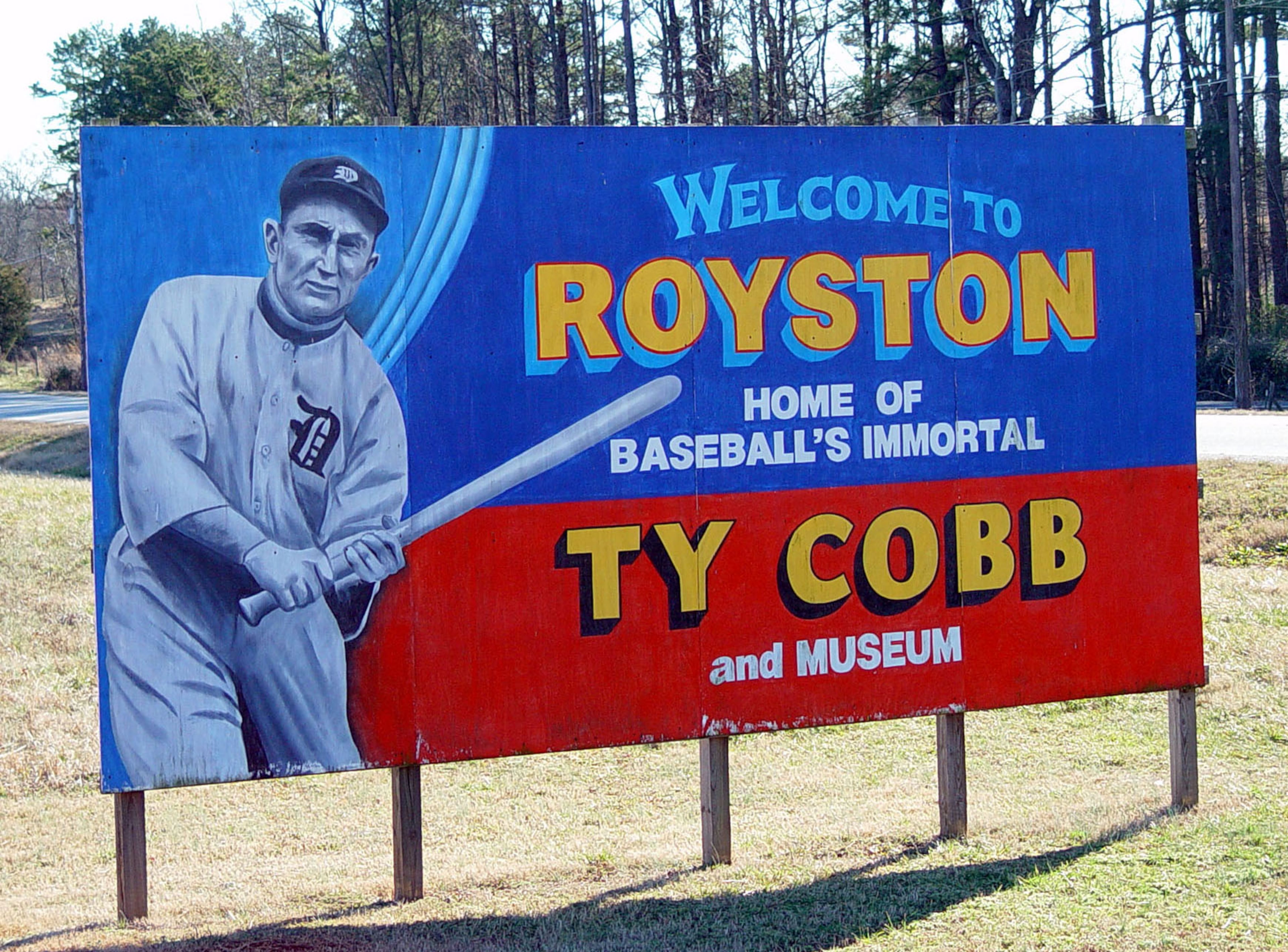 080721 ROYSTON,GA.: Sign welcoming visitors to Royston, Ga., home of the Ty Cobb Museum. Photo credit: Ty Cobb Museum