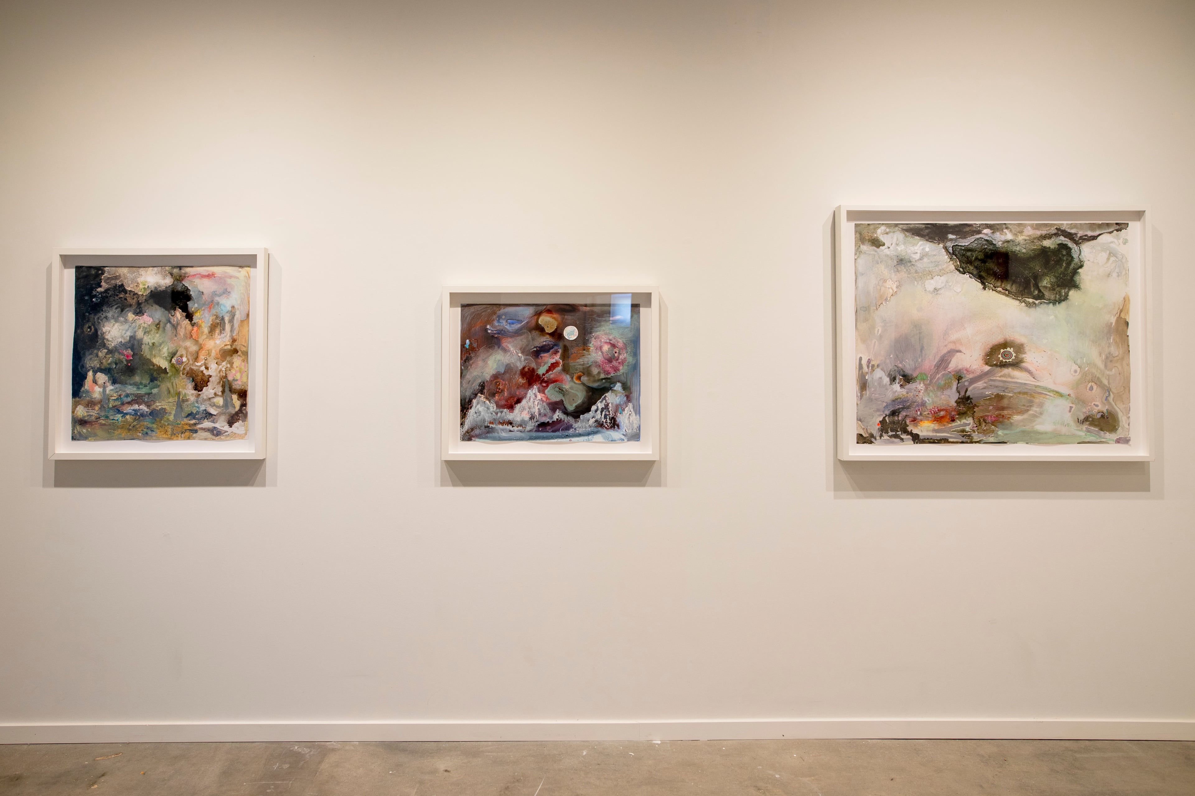Pam Longobardi’s works on view in "INSTAR" at Sandler Hudson Gallery range from small and meticulous to large and expressive. (Courtesy of Isadora Pennington)