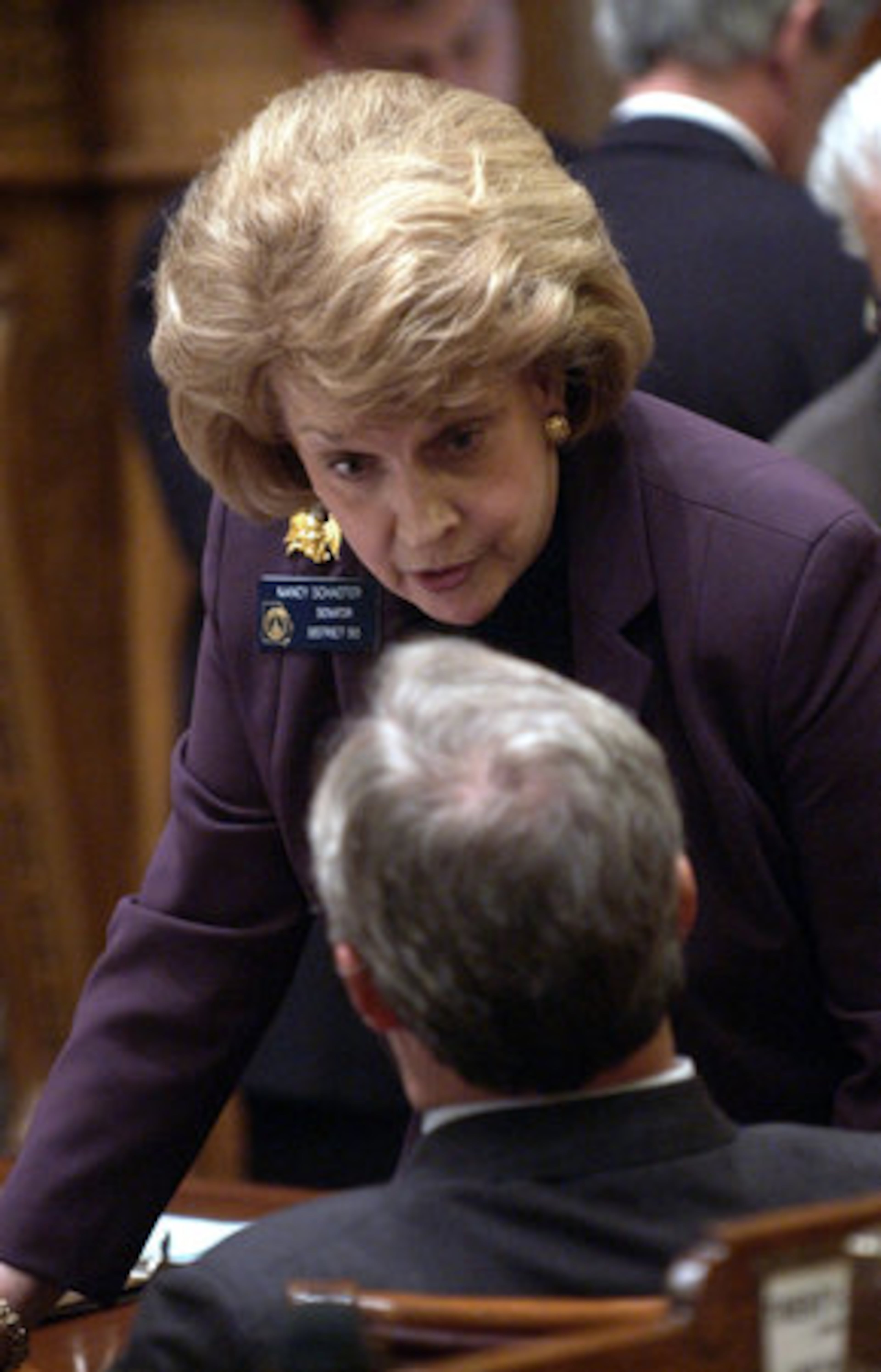 Former state Sen. Nancy Schaefer and her husband are dead, it was announced from the House floor Friday.