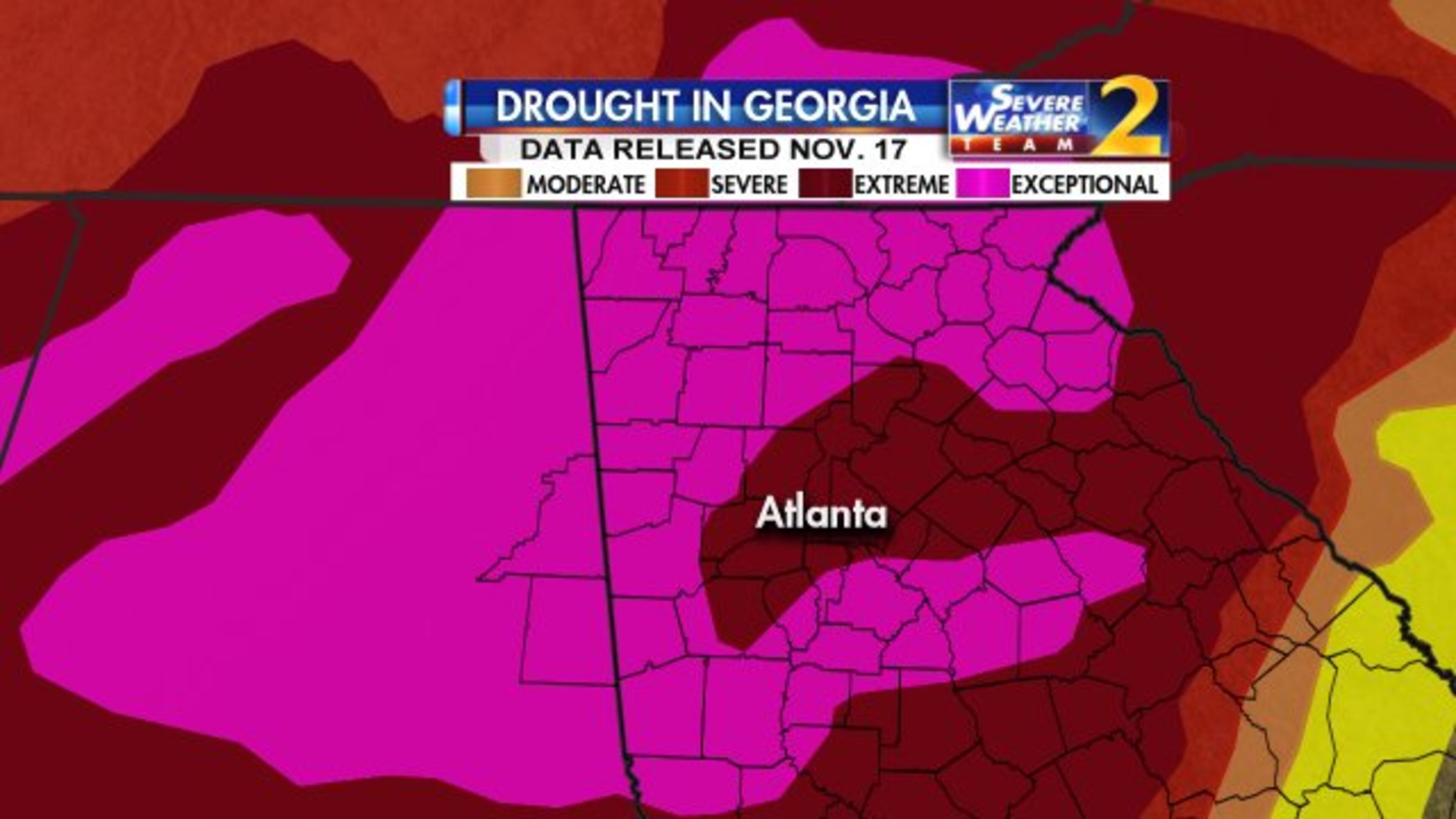 Metro Atlanta is experiencing historic drought conditions. (Credit: Channel 2 Action News)