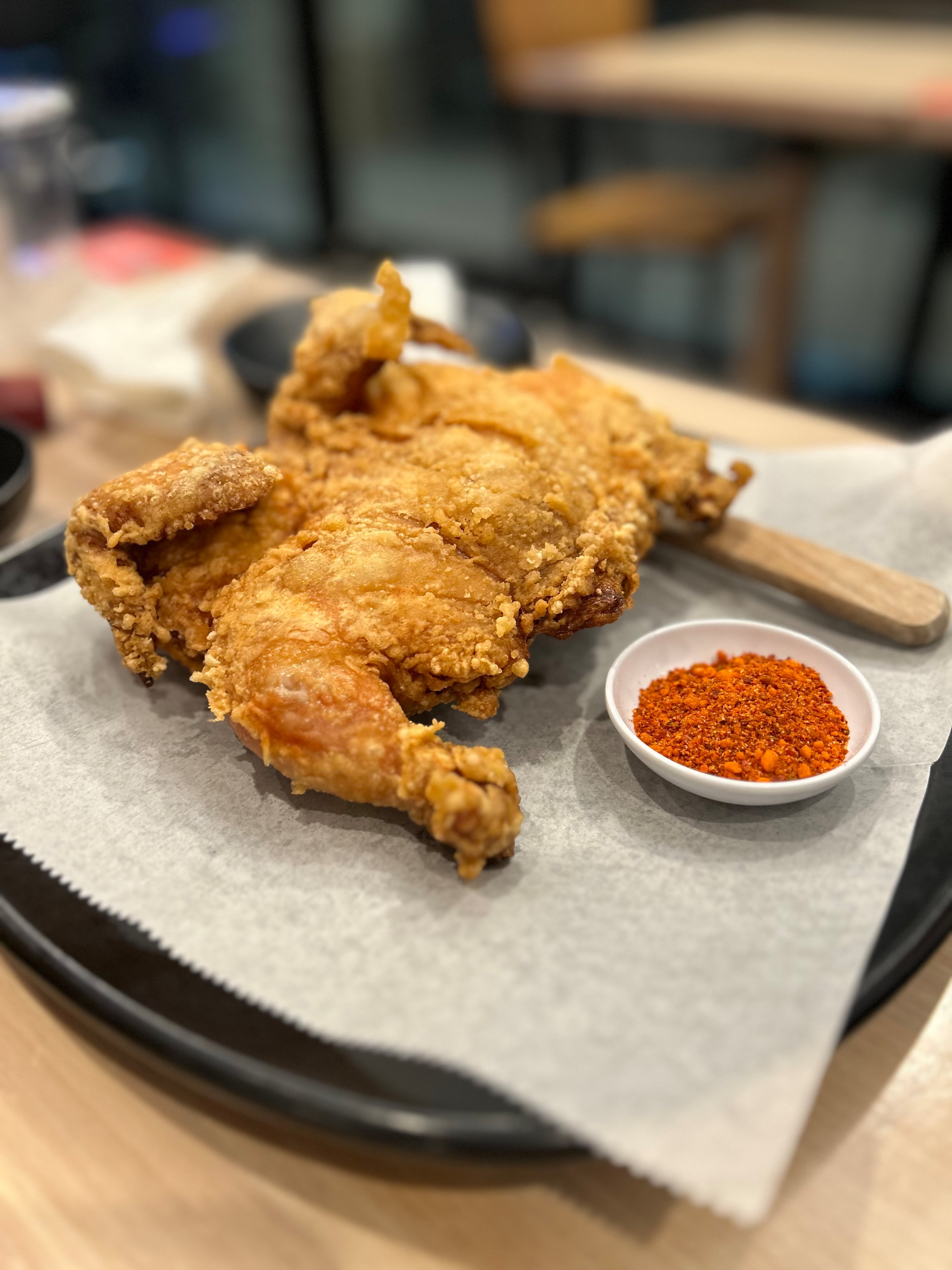 The whole chicken is small enough for a solo dinner. (Candy Hom for the AJC)
