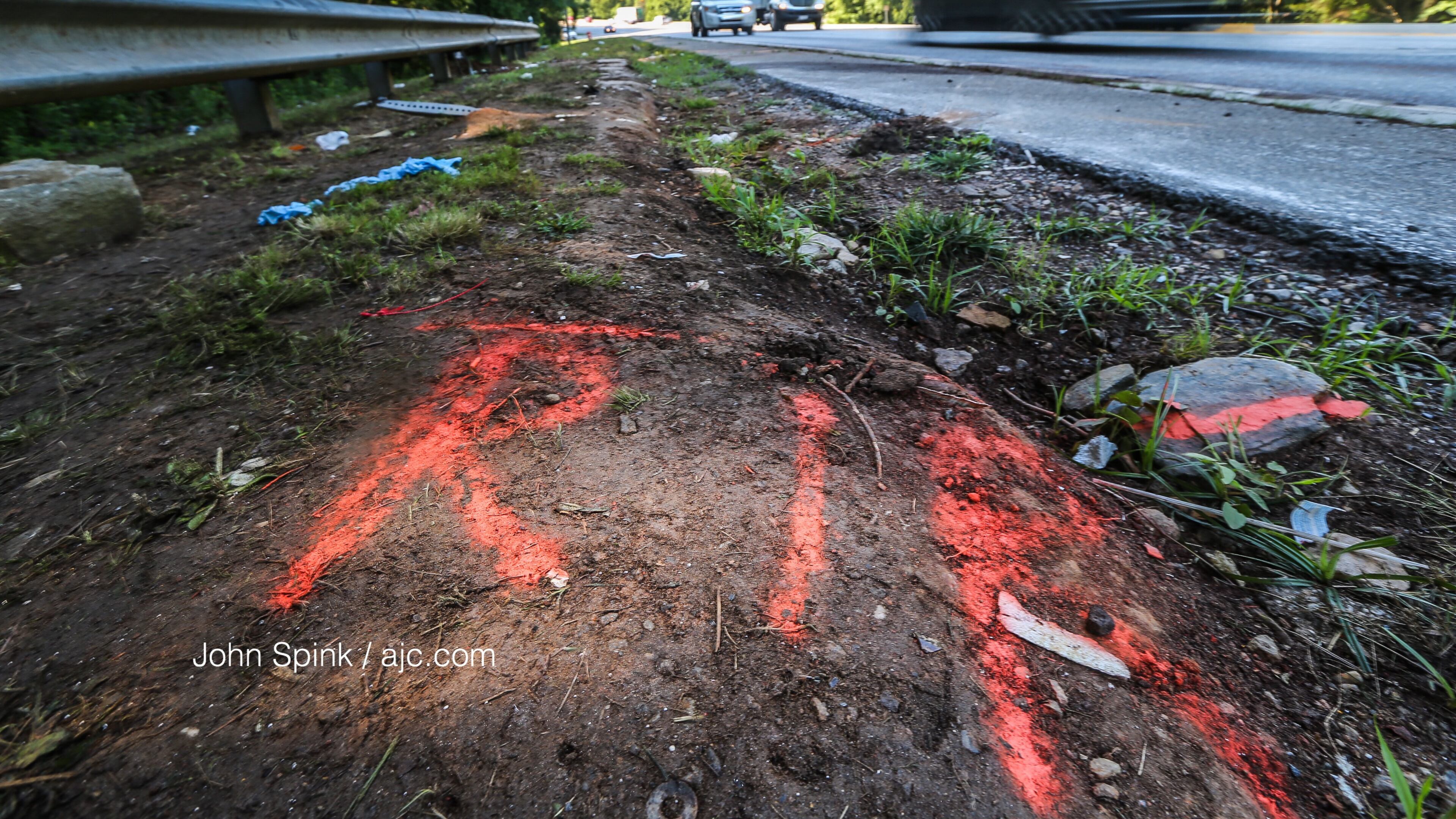 Traffic was back to normal Friday at the site of a deadly church bus crash in Fulton County. JOHN SPINK / JSPINK@AJC.COM