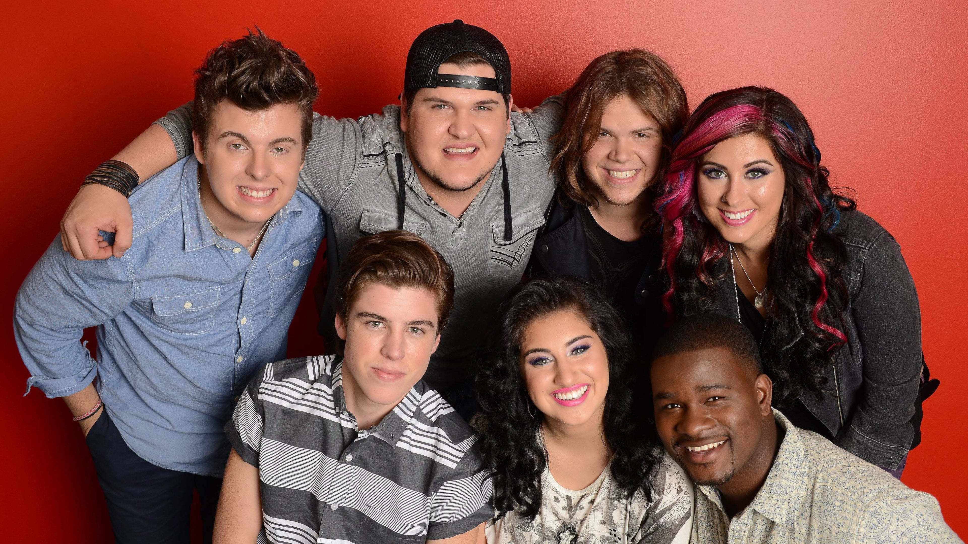 AMERICAN IDOL XIII: Top 7: (Clockwise from left) Alex Preston, Dexter Roberts, Caleb Johnson, Jessica Meuse, C.J. Harris, Jena Irene and Sam Woolf backstage at AMERICAN IDOL XIII airing Thursday, April 10 (9:00-9:30 PM ET / PT) on FOX. CR: Michael Becker / FOX. Copyright 2014 / FOX Broadcasting. AMERICAN IDOL XIII: Top 7: (Clockwise from left) Alex Preston, Dexter Roberts, Caleb Johnson, Jessica Meuse, C.J. Harris, Jena Irene and Sam Woolf backstage at AMERICAN IDOL XIII airing Thursday, April 10 (9:00-9:30 PM ET / PT) on FOX. CR: Michael Becker / FOX. Copyright 2014 / FOX Broadcasting.