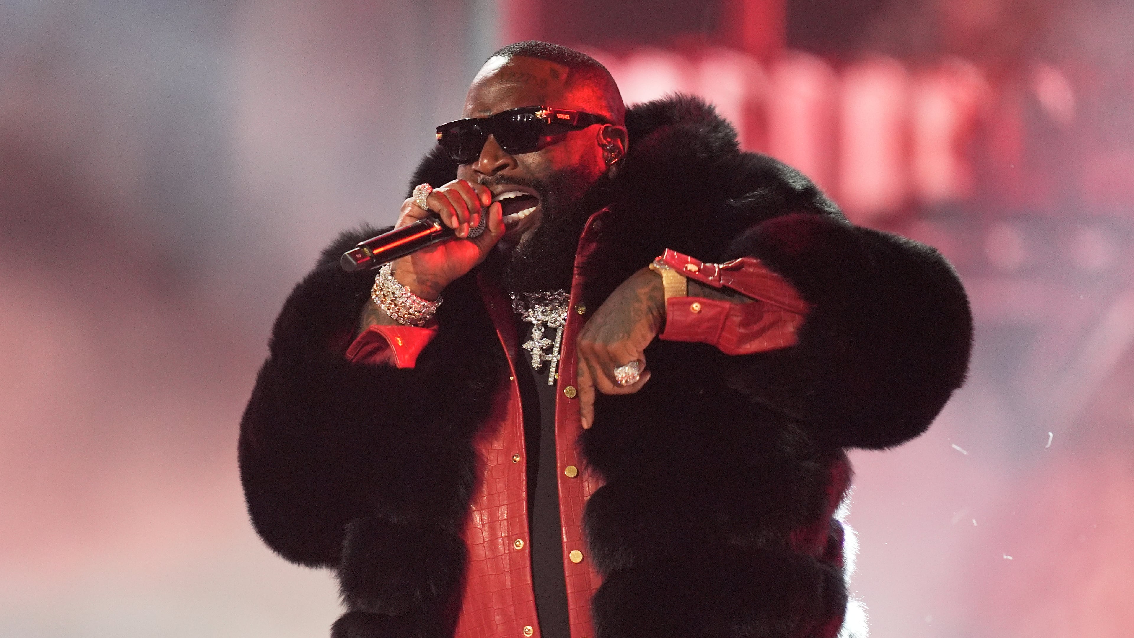 FILE - Rick Ross performs during the BET Awards in Los Angeles on June 28, 2026. (AP Photo/John Locher, File)