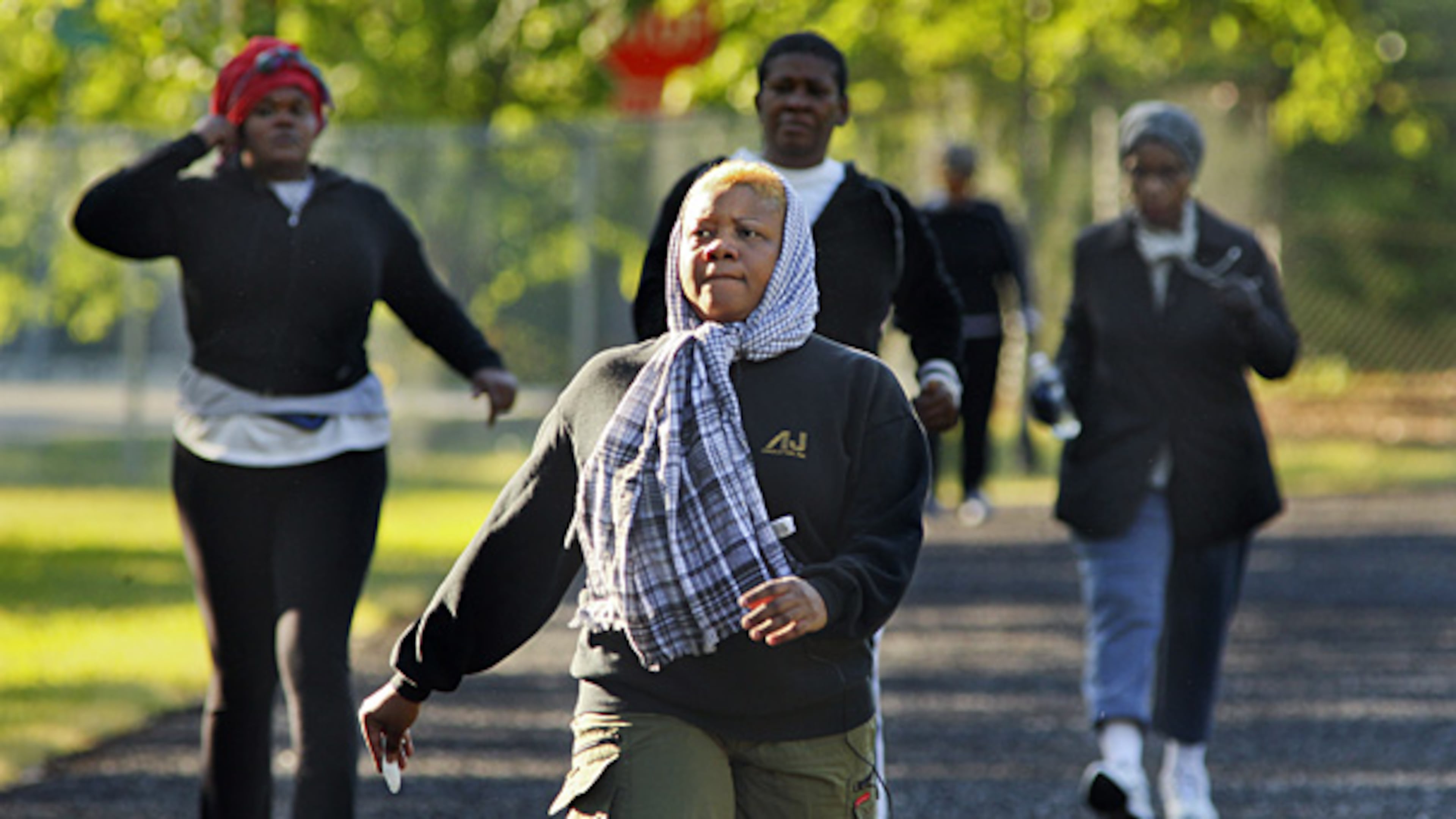 Resist the temptation to bundle up like Nanook of the North. Exercise generates heat, and if you start to sweat, you'll get cold when that sweat dries. Instead, dress in layers. Start with a thin synthetic layer to wick sweat. Avoid cotton. Pull on a wool or fleece layer next, and top it off with a waterproof, breathable outer layer. If it's really cold, you might want a face mask or scarf to warm air before you breathe it in.