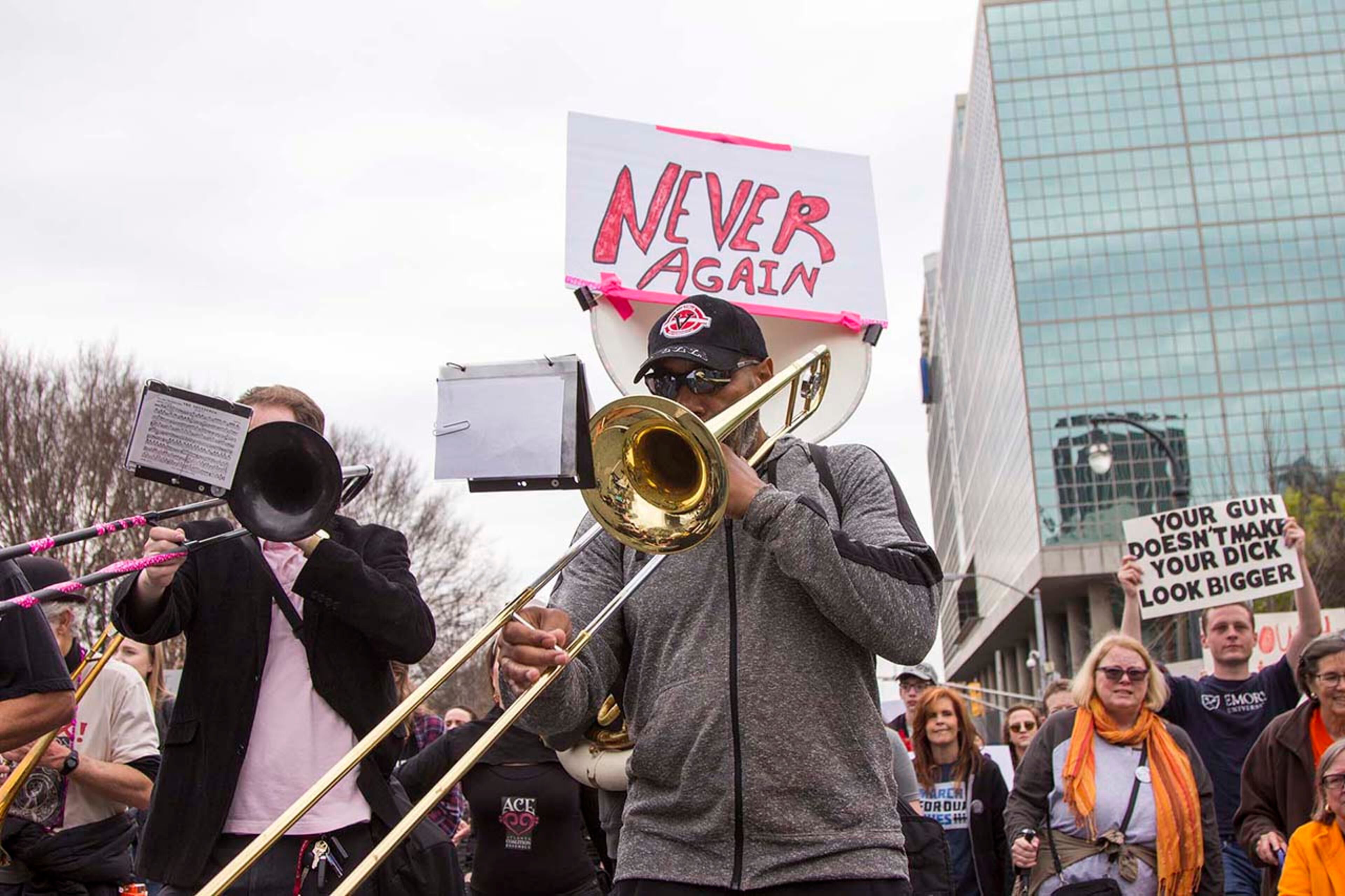 Members of ACE, Atlanta Coalition Ensemble, play during the March for our Lives event in Atlanta, Georgia, on Saturday, March 24, 2018. (REANN HUBER/REANN.HUBER@AJC.COM)