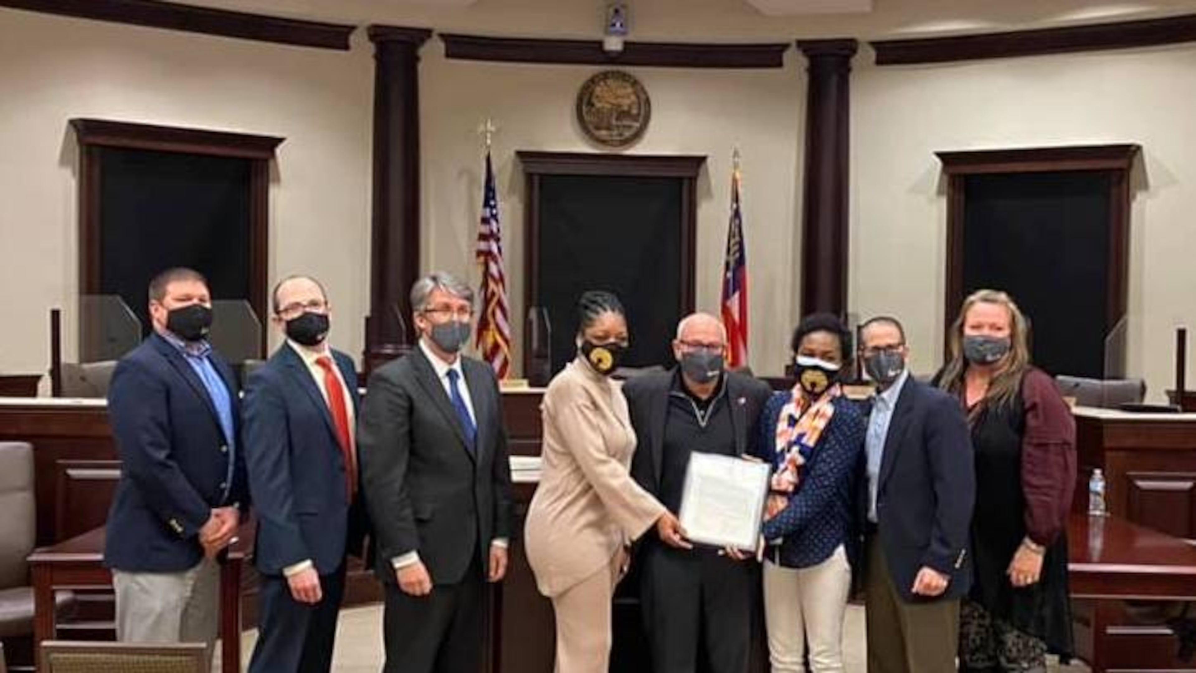 Sugar Hill’s Mayor and City Council presented the Black Women's Association of Sugar Hill with a proclamation recognizing the group for their excellence in community service and leadership. (Courtesy City of Sugar Hill)