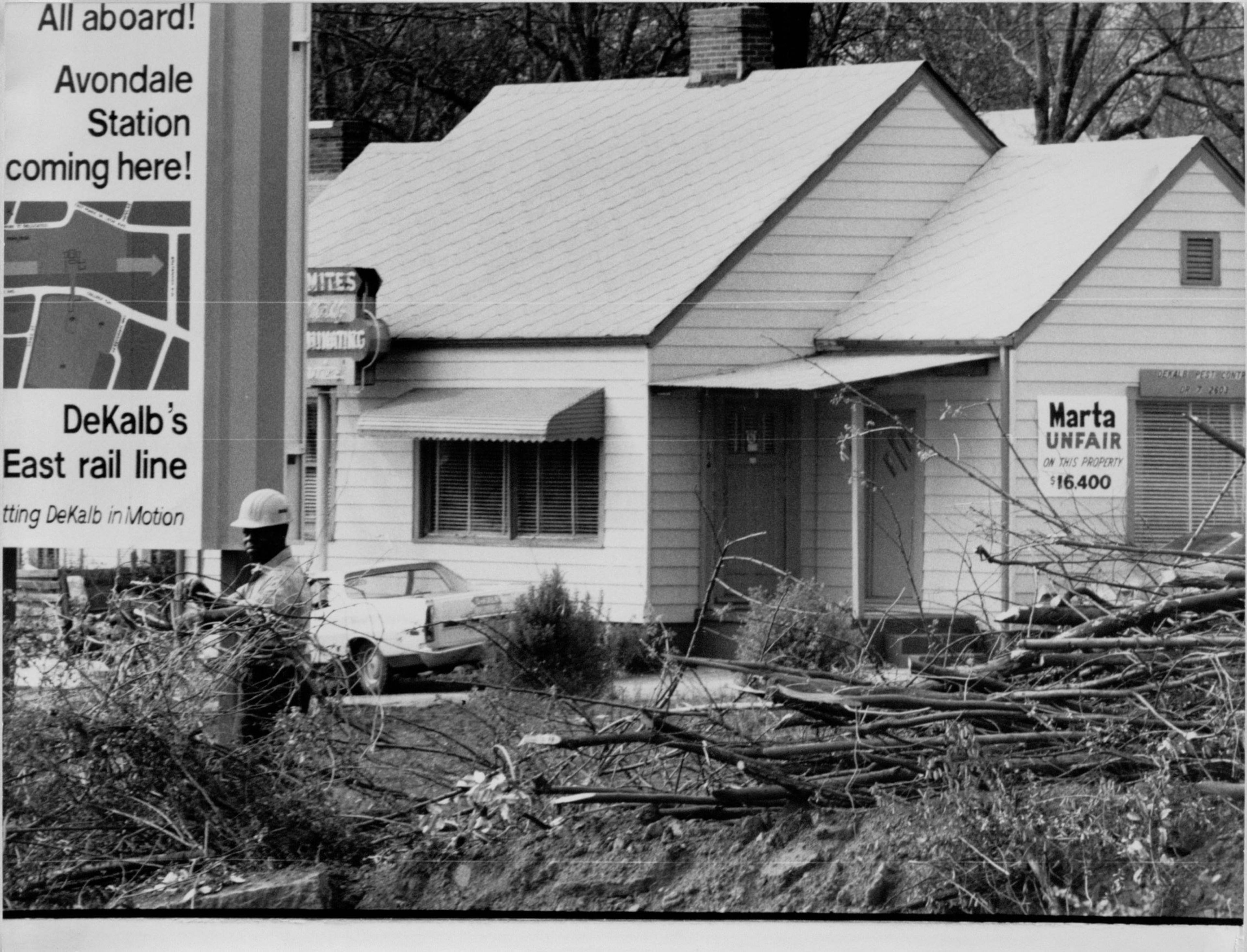 A house where the Avondale MARTA Station will be constructed, April 8, 1976. AJC file.