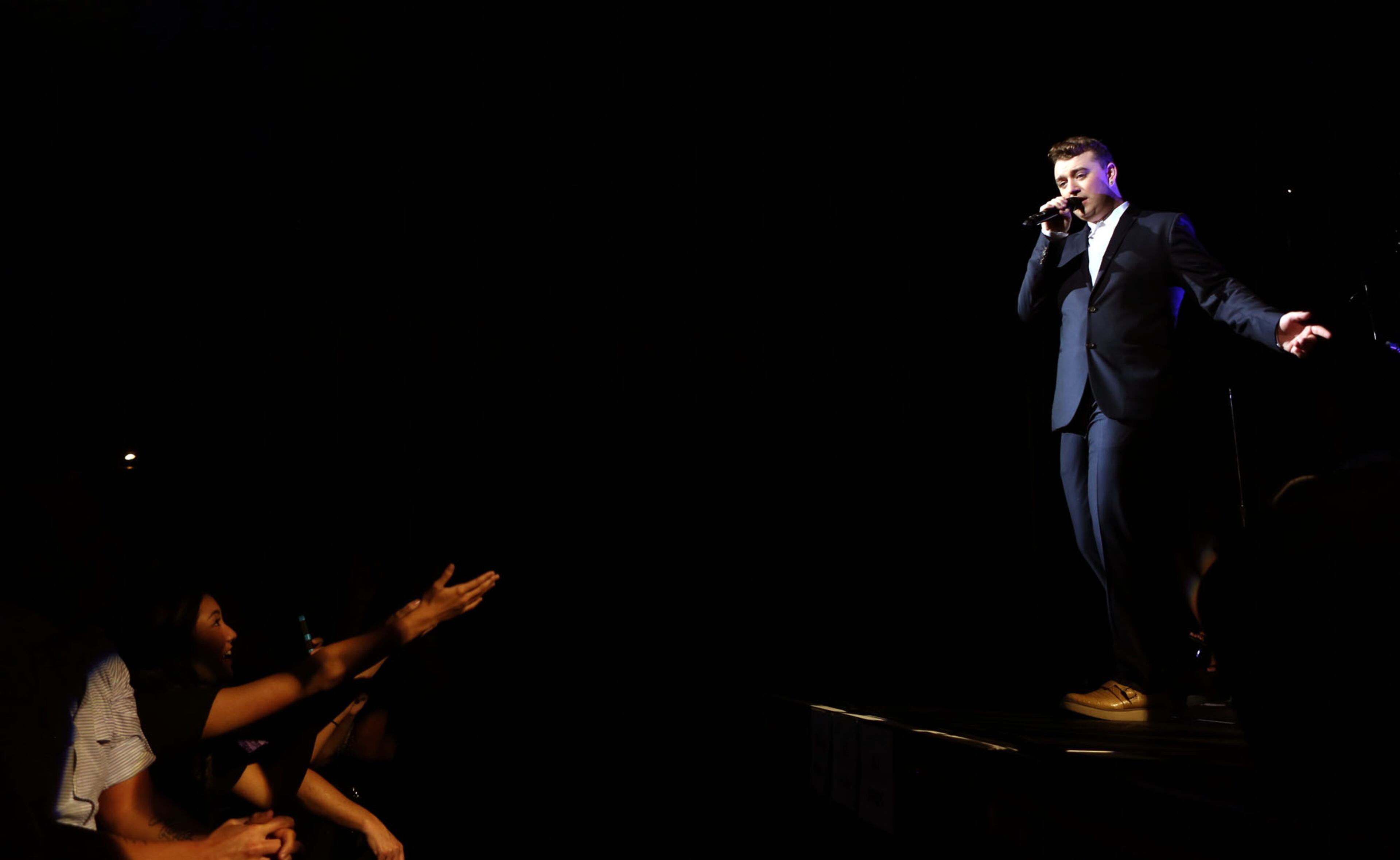 British soul singer Sam Smith performs for a sold-out audience Monday, Oct. 6, 2014 at the Tabernacle in Atlanta. (Akili-Casundria Ramsess/Special to the AJC)