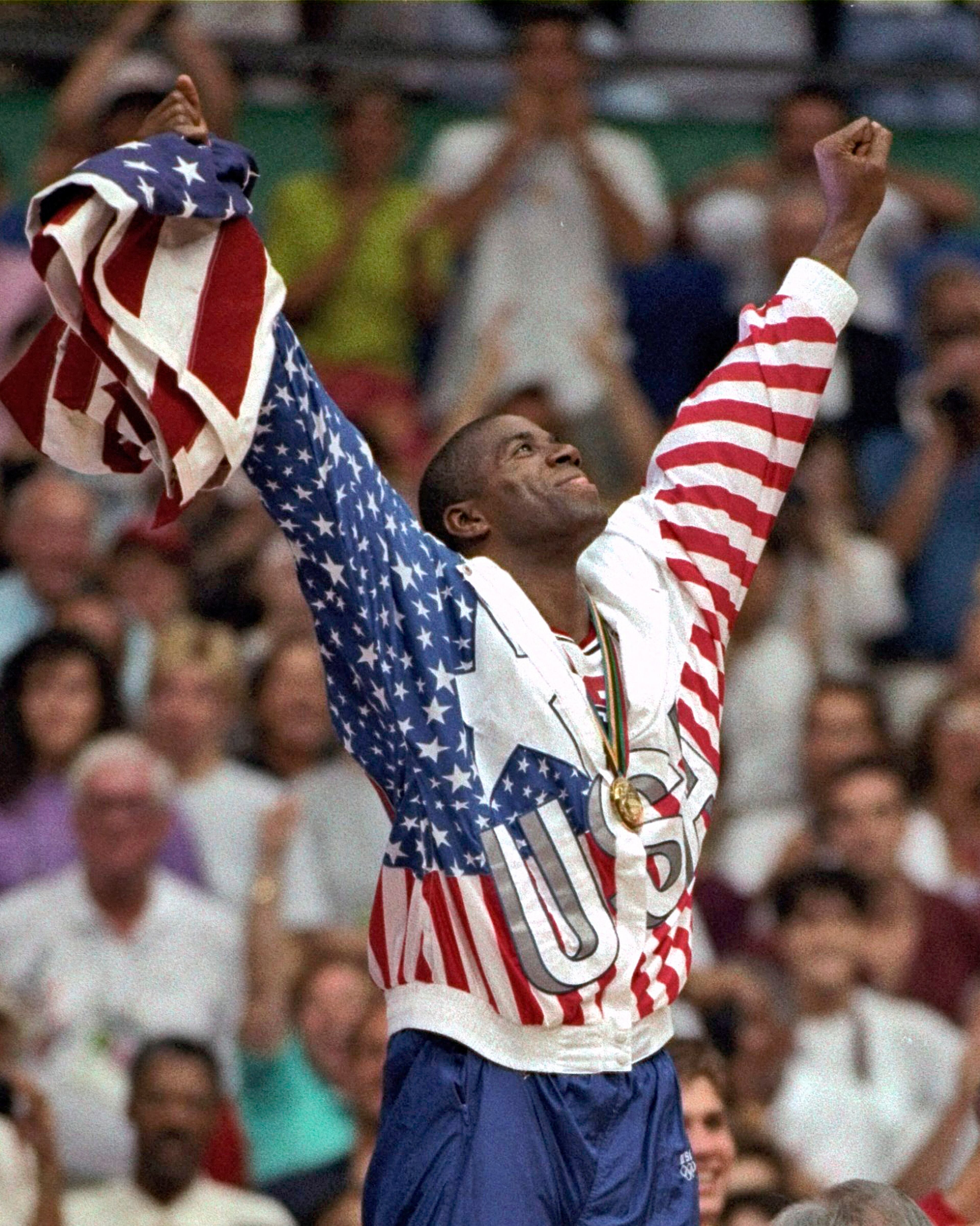 Magic Johnson won basketball championships at every level of play -- high school, college and pros. In the 1980s he led the Los Angeles Lakers to five NBA championships. Prior to the 1991 season he was diagnosed with HIV and retired immediately. In 1992 he joined other NBA greats to form the gold-medal winning Olympics "Dream Team." He returned to the NBA as a player and later a coach, winning his second NBA All-Star Game MVP title in 1992.