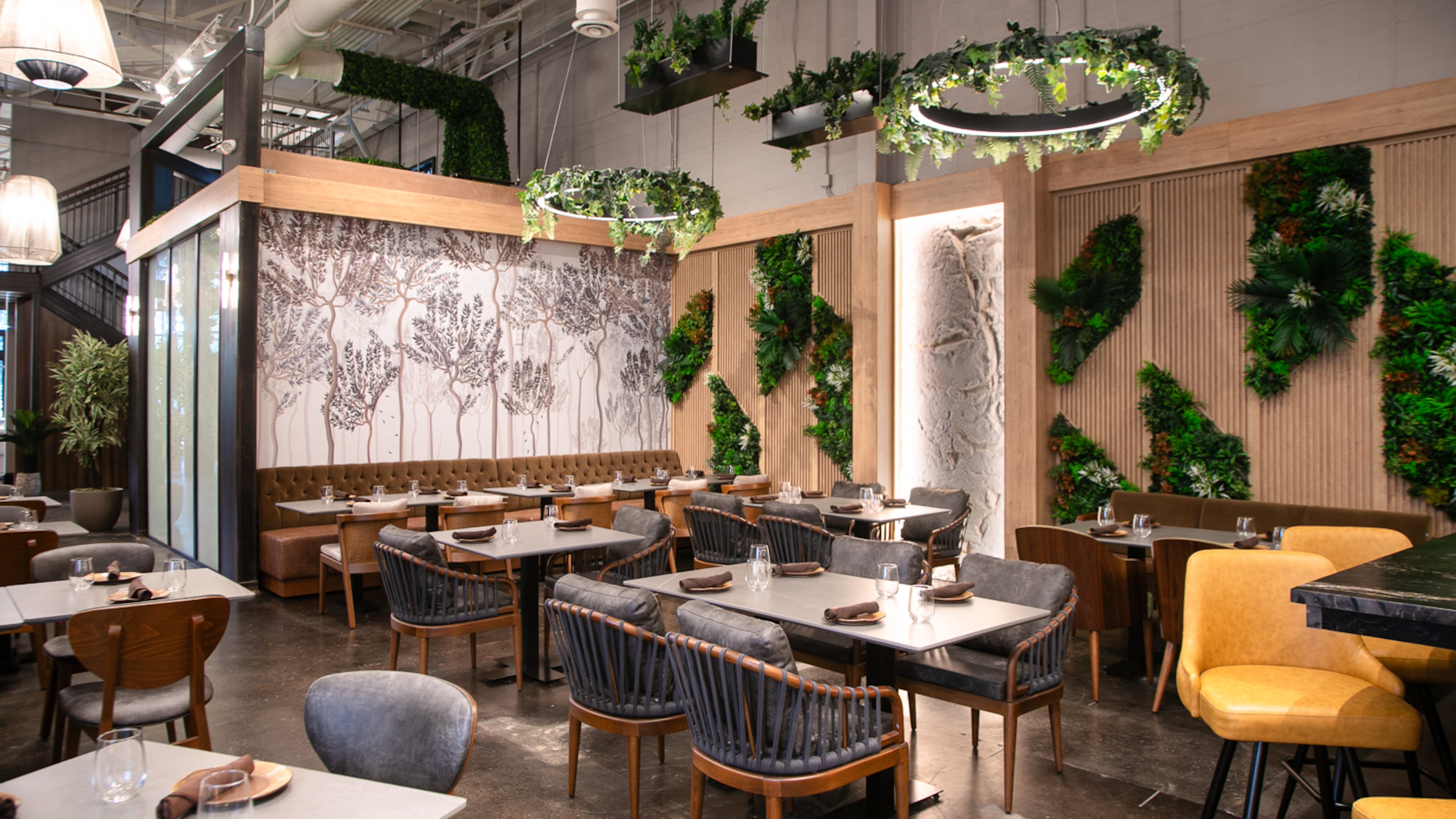 Azara took over an enormous space on Atlanta's Eastside Beltline Trail that was formerly home to French-Mediterranean restaurant Bazati. (Erik Meadows Photography. Courtesy of Azara)