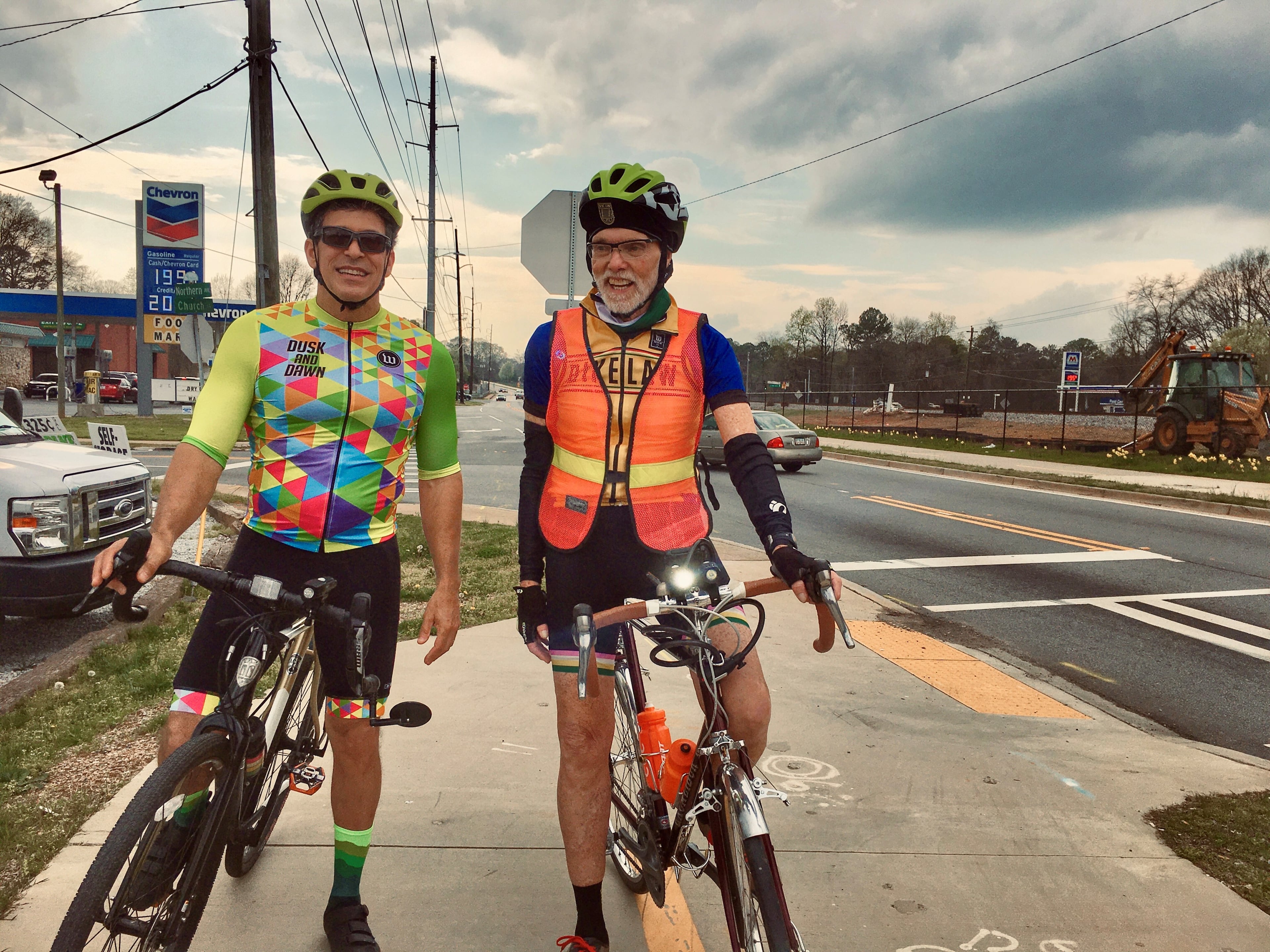 Bruce Hagen (left) and Ken Rosskopf were law partners who specialized in bike law. Rosskopf was on his bike in 2025 when he was fatally struck by a pickup truck. (Courtesy of Bruce Hagen)