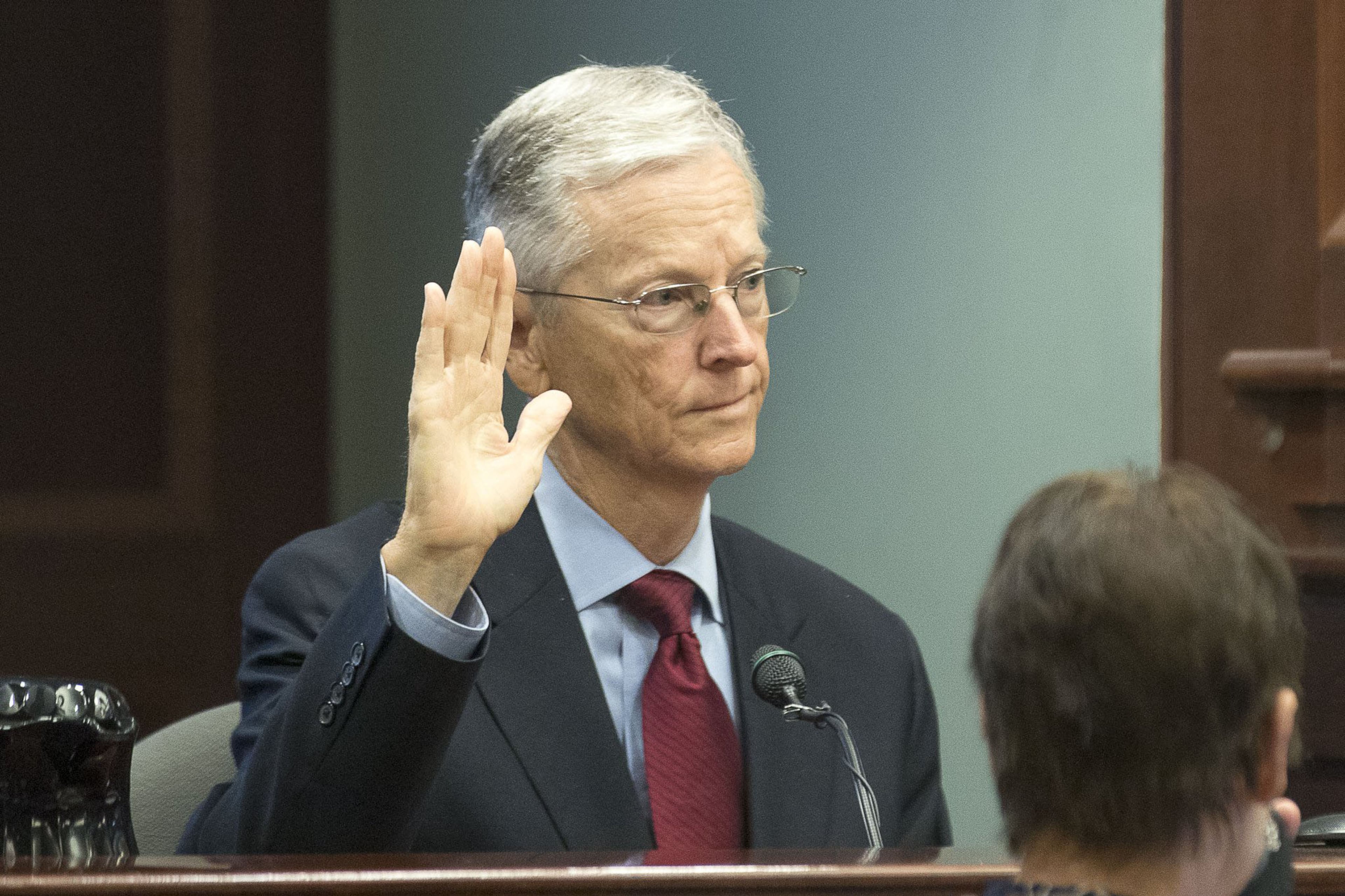 Dr. John Potts Jr. takes the witness stand during the trial of Jennifer and Joseph Rosenbaum at Henry County Superior Court in McDonough on July 11, 2019. Dr. Potts treated both Laila Daniel and her sister Millie Place as infants at his personal practice. (Alyssa Pointer/alyssa.pointer@ajc.com)