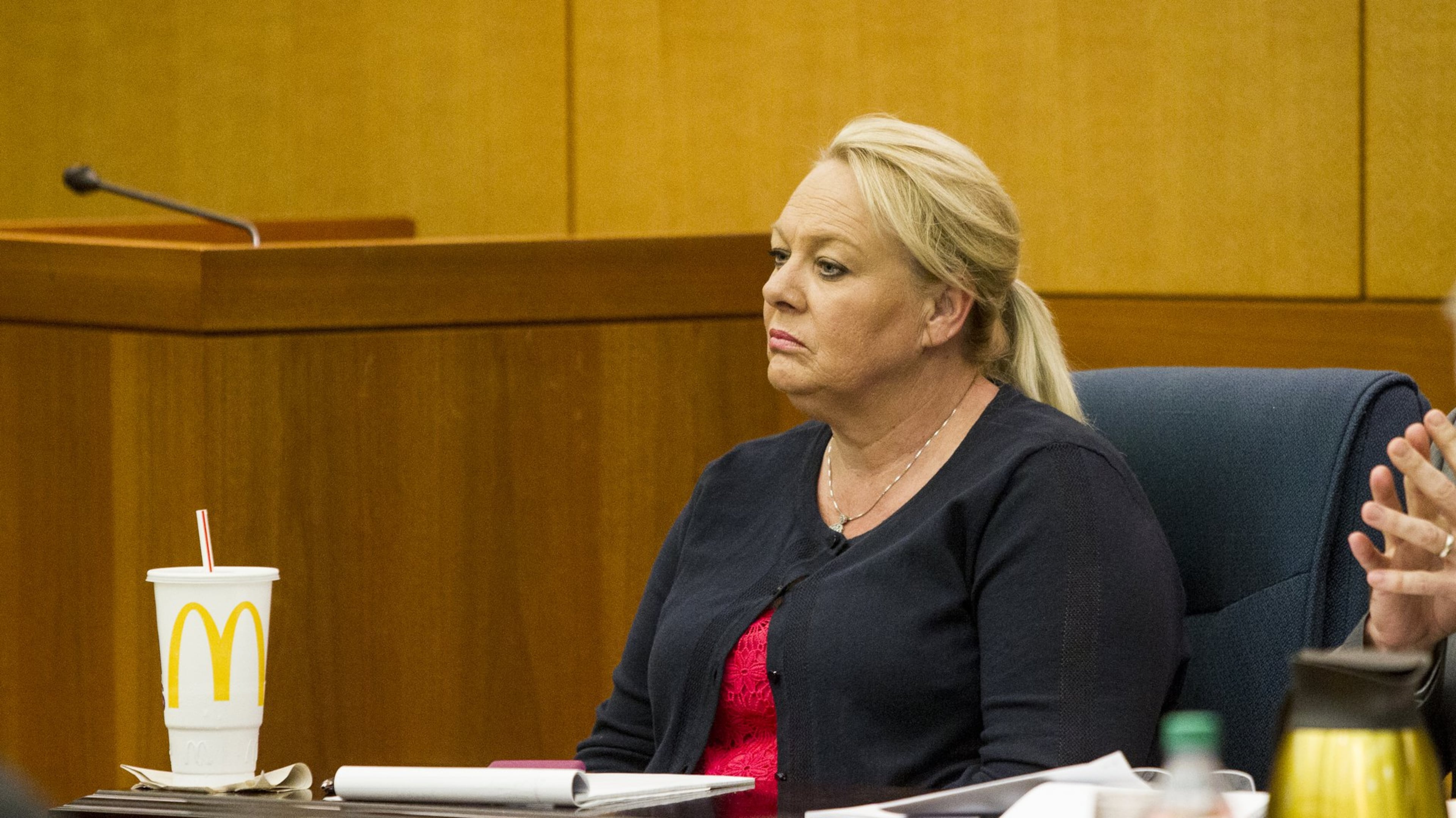 Mye Brindle during the State v. Mye Brindle, David Cohen and John Butters trial at the Fulton County Courthouse in Atlanta, Georgia, on Tuesday, April 10, 2018. (REANN HUBER/REANN.HUBER@AJC.COM)
