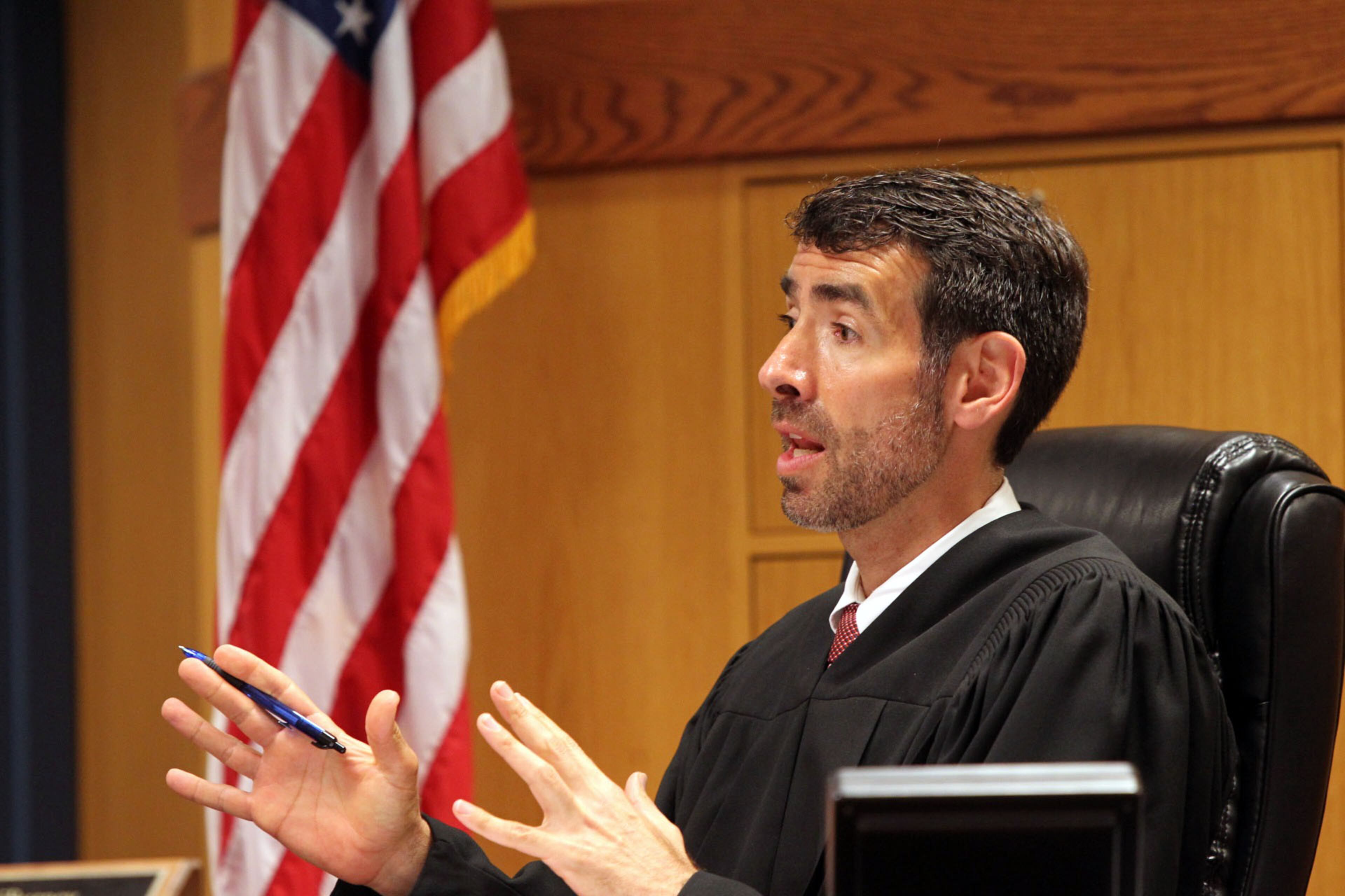 April 21, 2017 Judge Robert McBurney presides over a bond revocation hearing in Fulton County Superior Court Friday April 21, 2017. HENRY TAYLOR/ henry.taylor@ajc.com