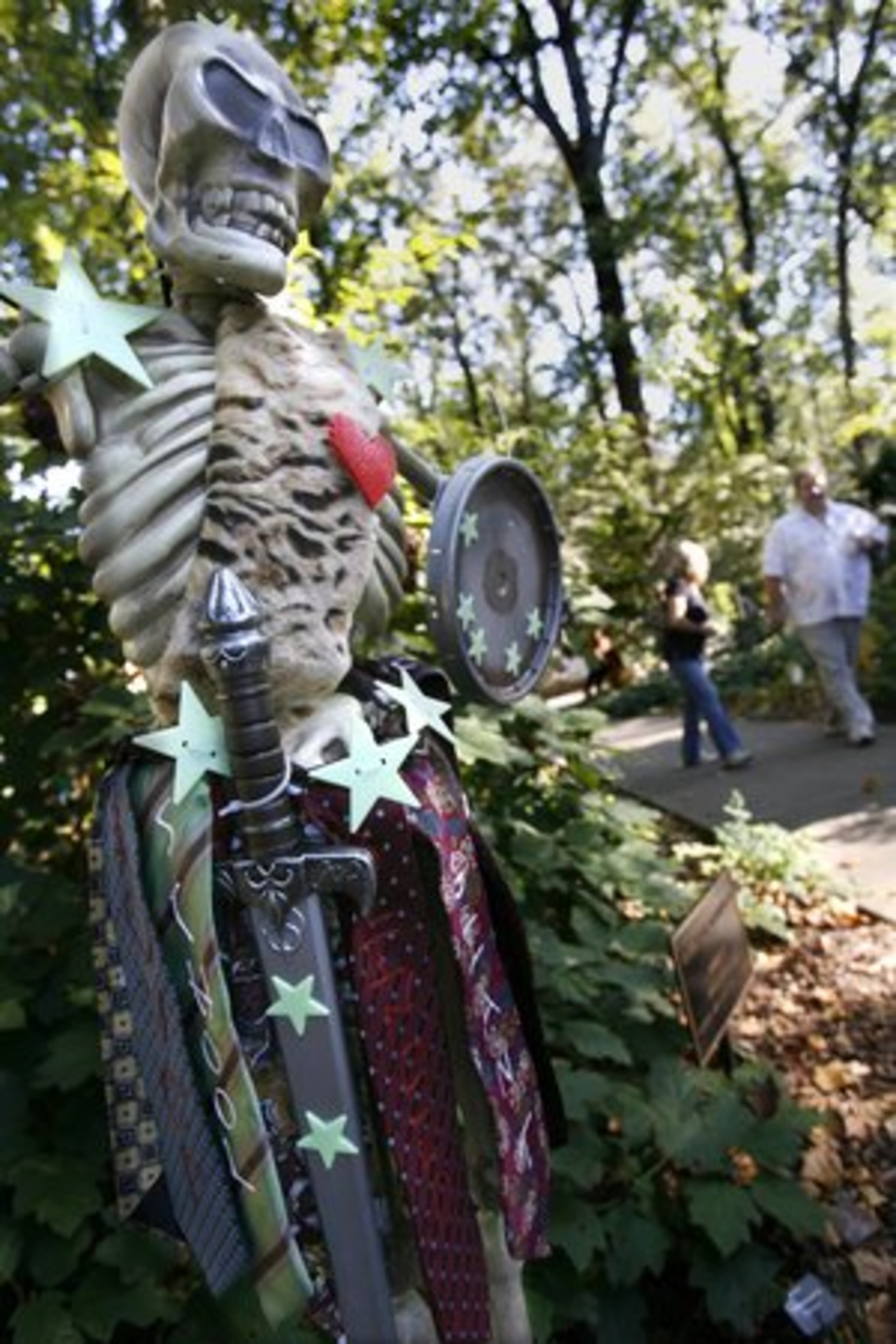 A scarecrow built by The Orion School must have a belt of stars. Addie H.D. wears it and wears it well.