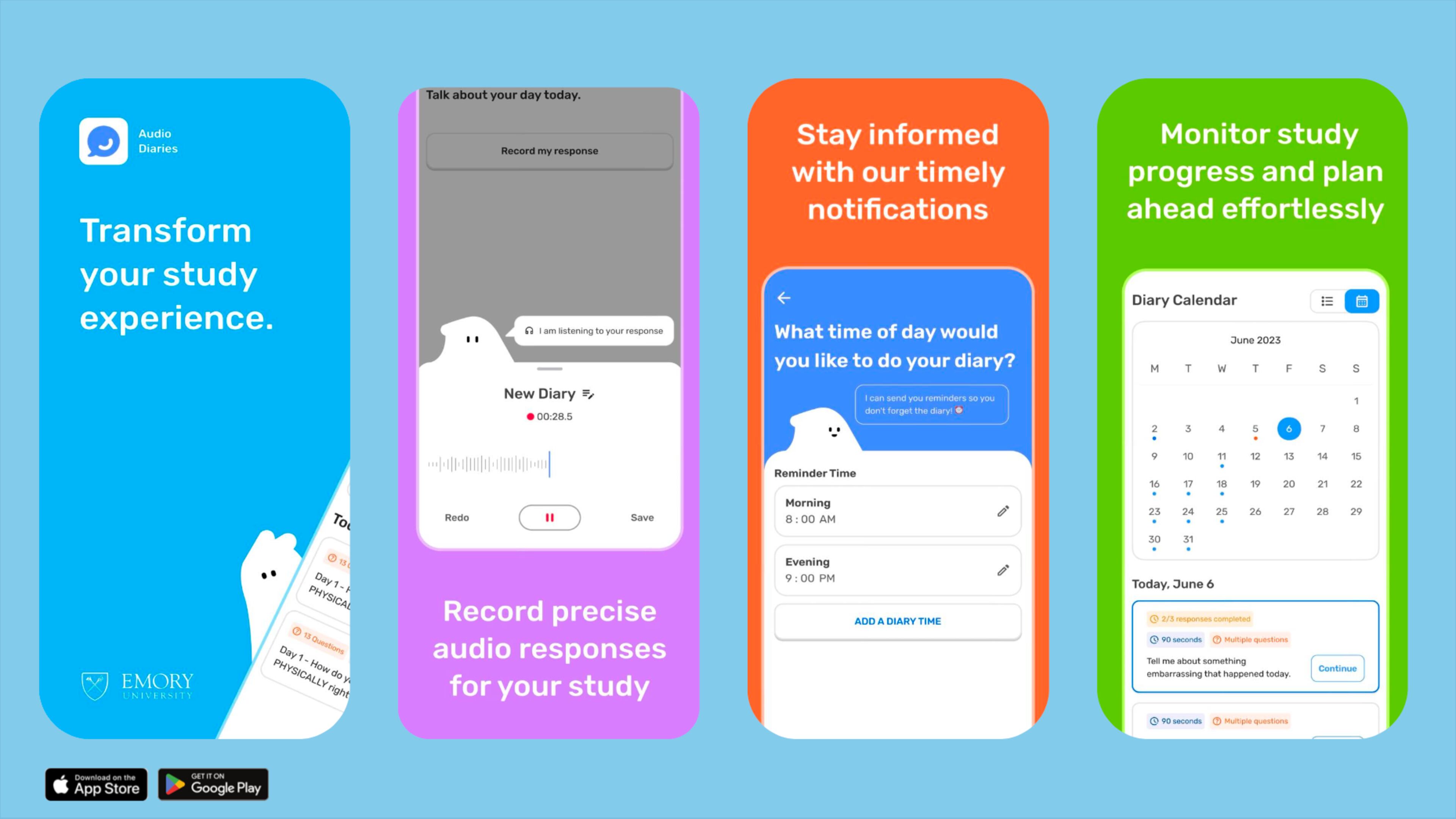 The Fabla app, developed at Emory University, allows researchers to analyze patients' voice diaries to improve their health.