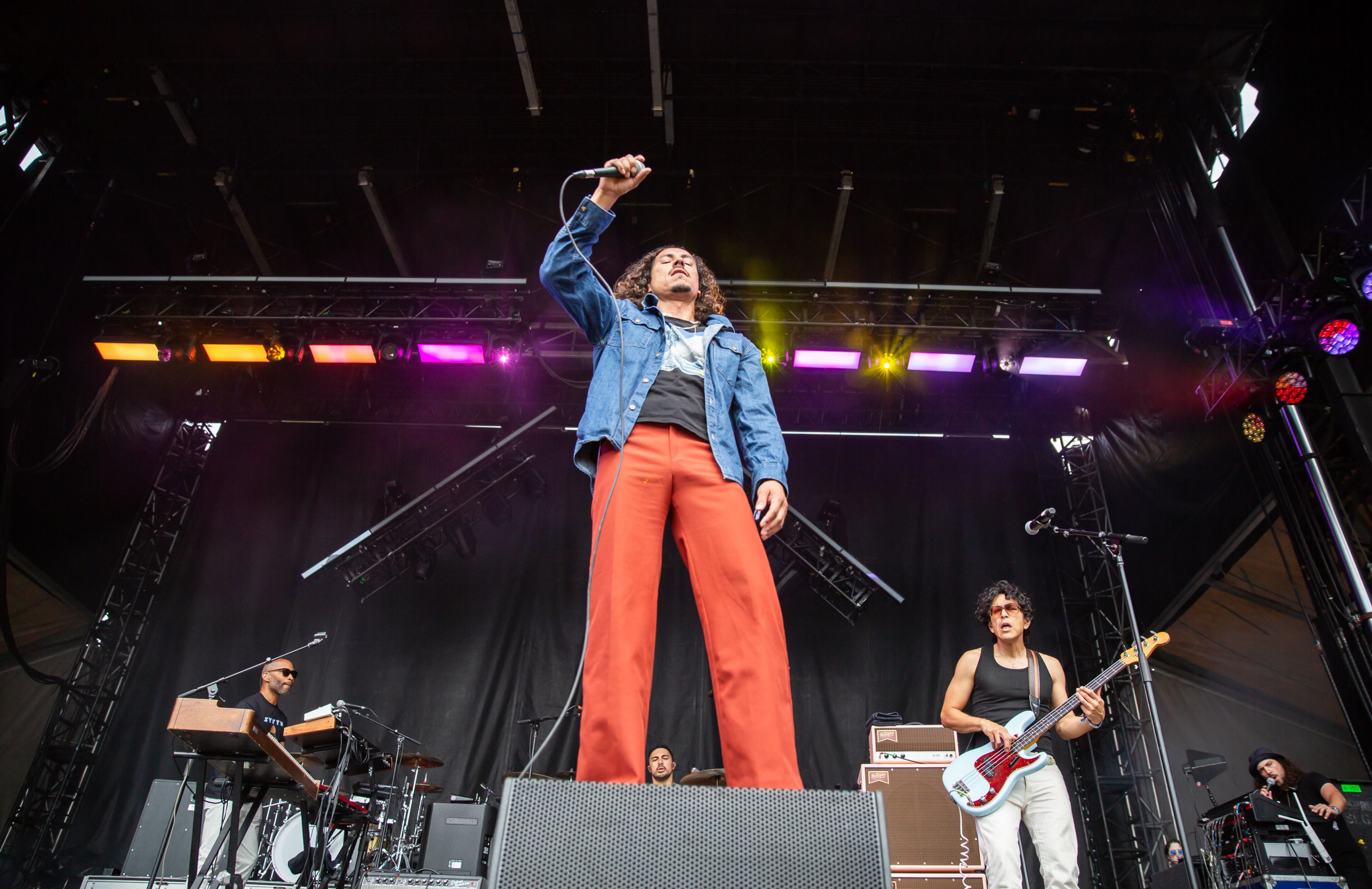 Atlanta, Ga: Fans rushes to the Piedmont stage to see favorites, Chicano Batman. Photo taken Saturday May 4, 2024 at Central Park, Old 4th Ward. (RYAN FLEISHER FOR THE ATLANTA JOURNAL-CONSTITUTION)