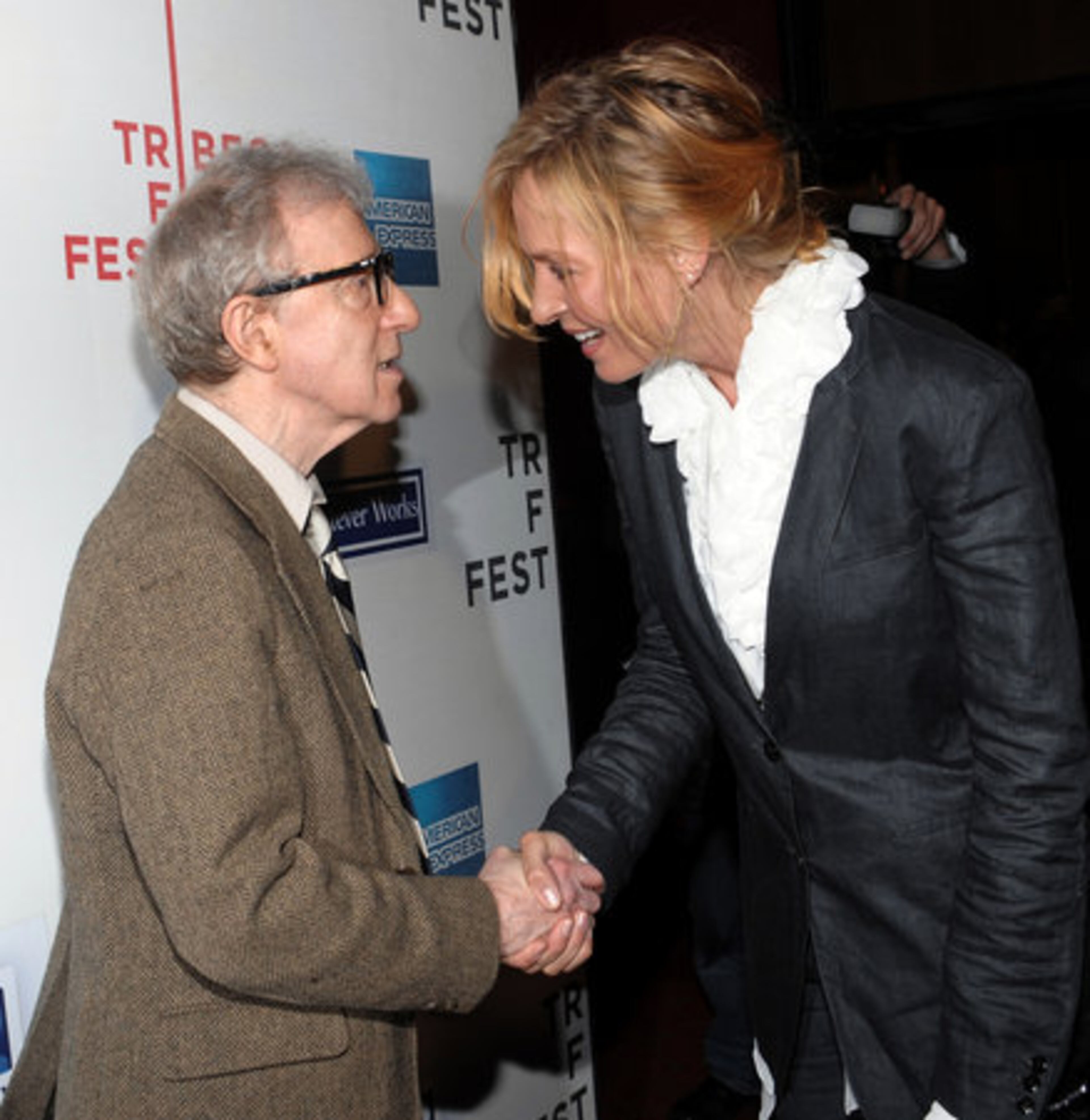 Was Allen sucking up to film festival jury member Uma Thurman? Only they know for sure.