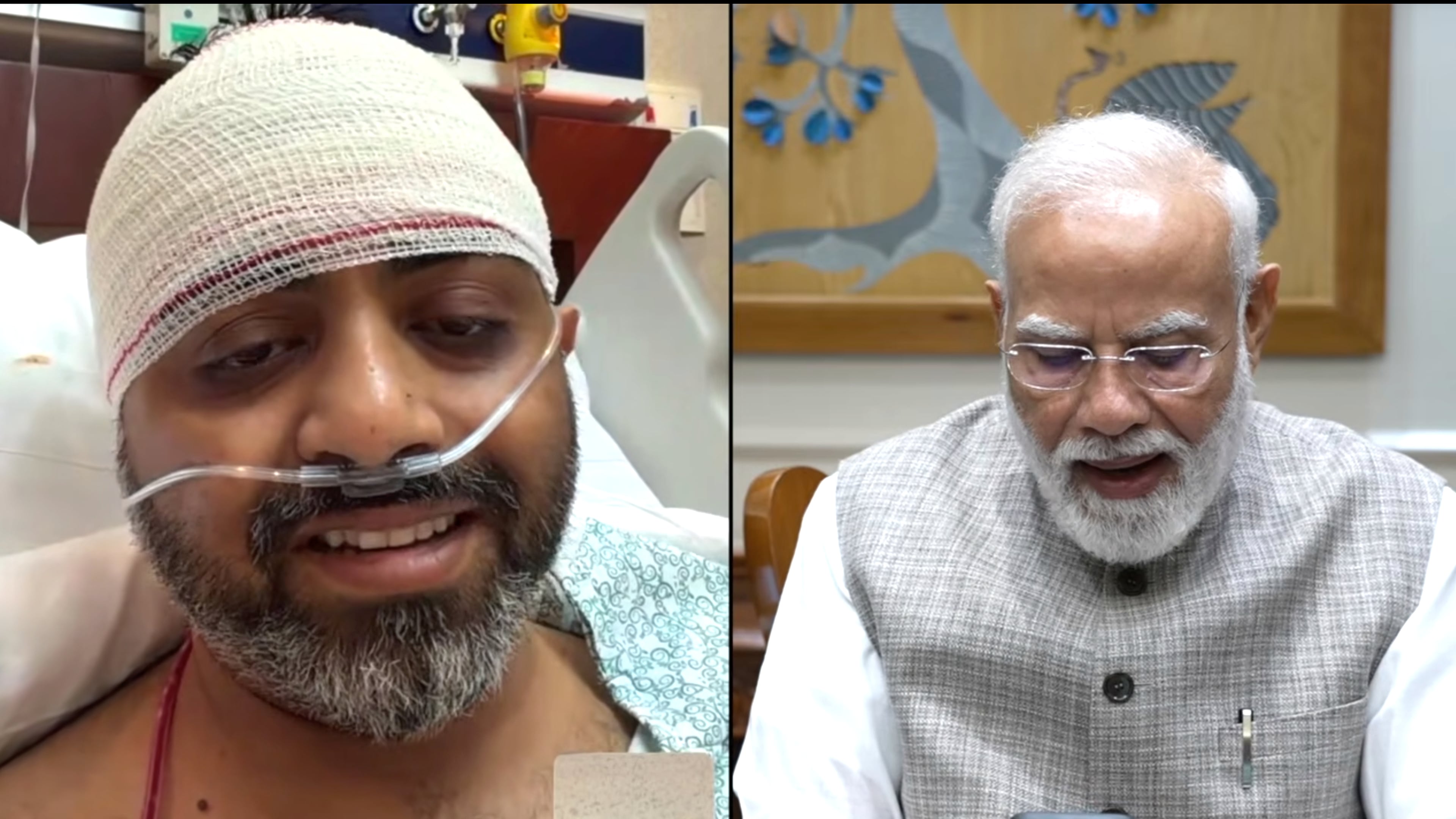 This screengrab from Narendra Modi YouTube Channel shows Indian Prime Minister Narendra Modi speaking with FlyDubai pilot Capt. Smit Machchhar on Friday, Oct. 2, 2026. (Narendra Modi YouTube Channel via AP )
