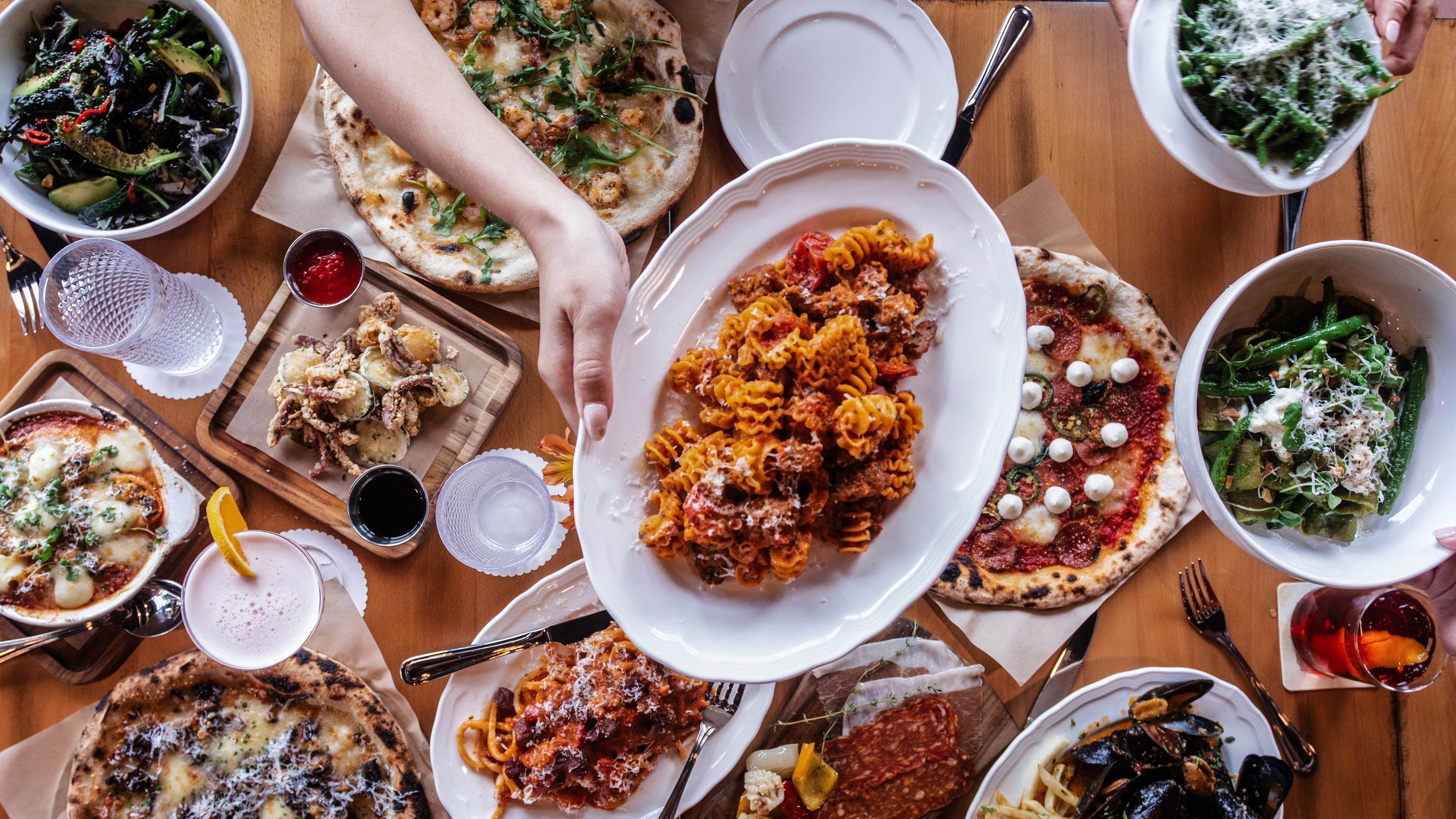 A table full of food at Bicicletta in Peachtree City. (Courtesy of Bicicletta)