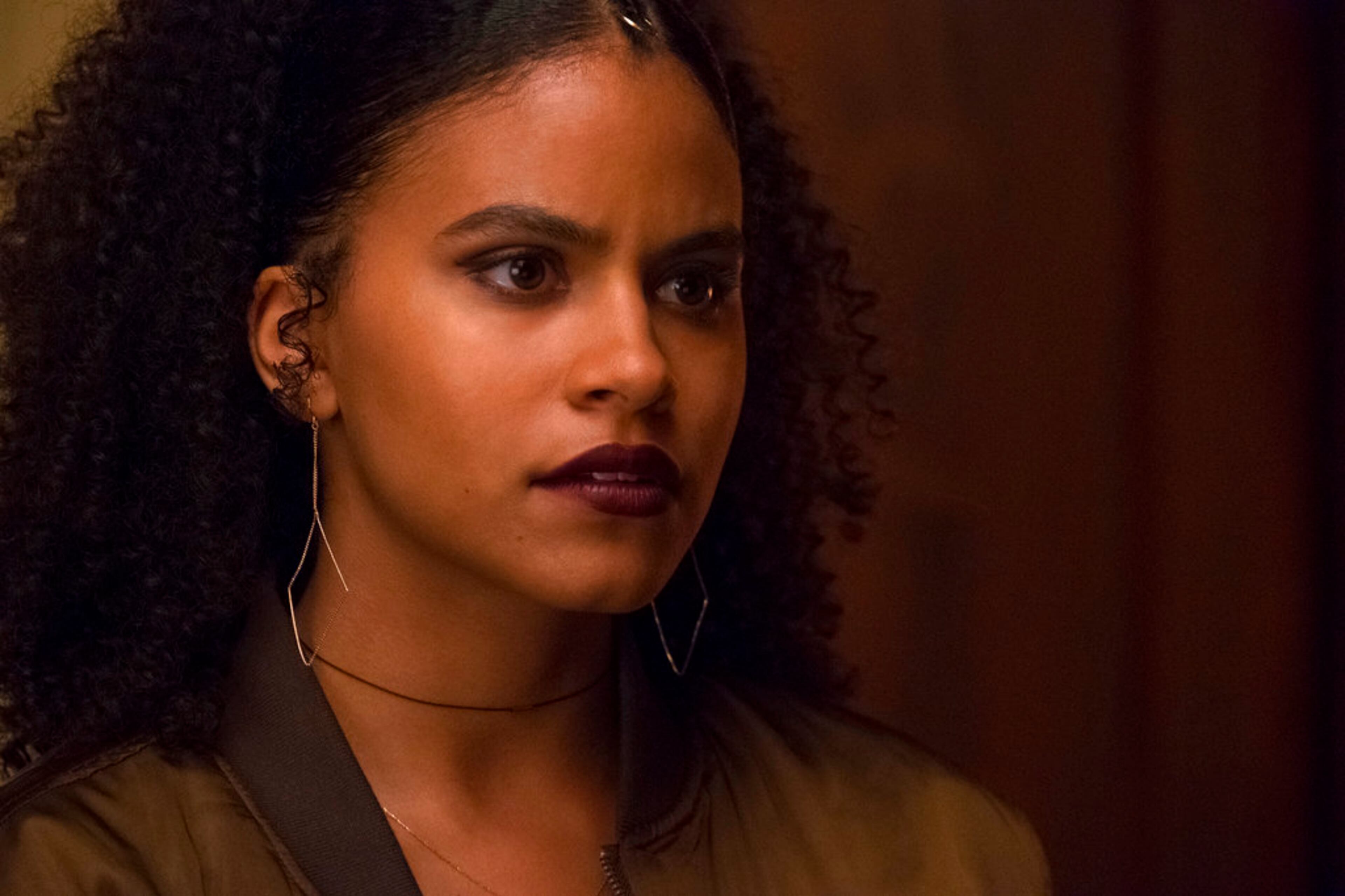 This image released by FX shows Zazie Beetz in a scene from "Atlanta." Beets was nominated Thursday for an Emmy for outstanding supporting actress in a comedy series. The 70th Emmy Awards will be held on Monday, Sept. 17. (Guy D'Alema/FX via AP)