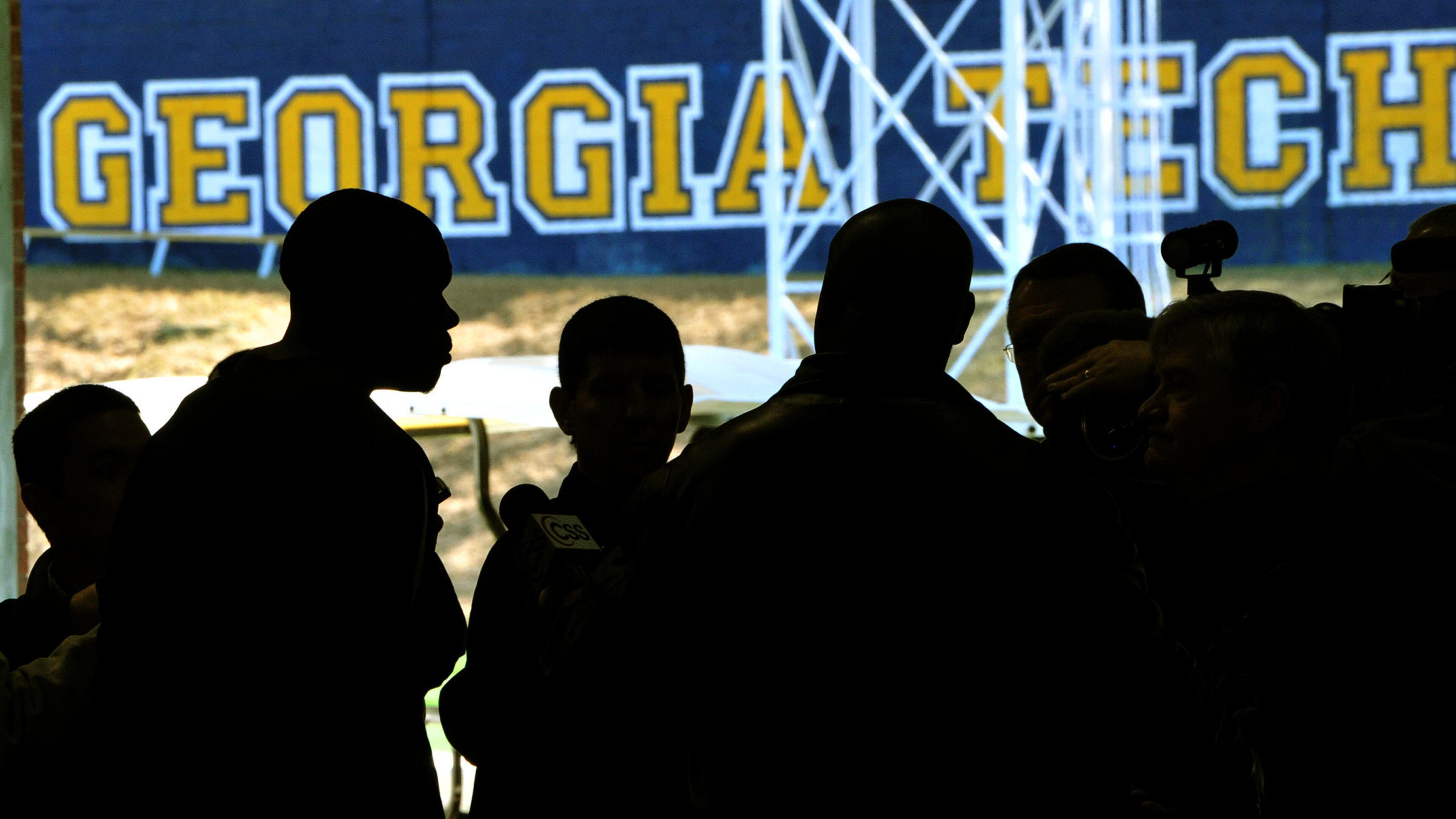 March 6, 2012 - ATLANTA : Georgia Tech wide receiver Stephen Hill speaks to members of the media during Pro Day at the Brock Indoor Practice Facility at Georgia Tech on Tuesday, March 6, 2012. Johnny Crawford jcrawford@ajc.com