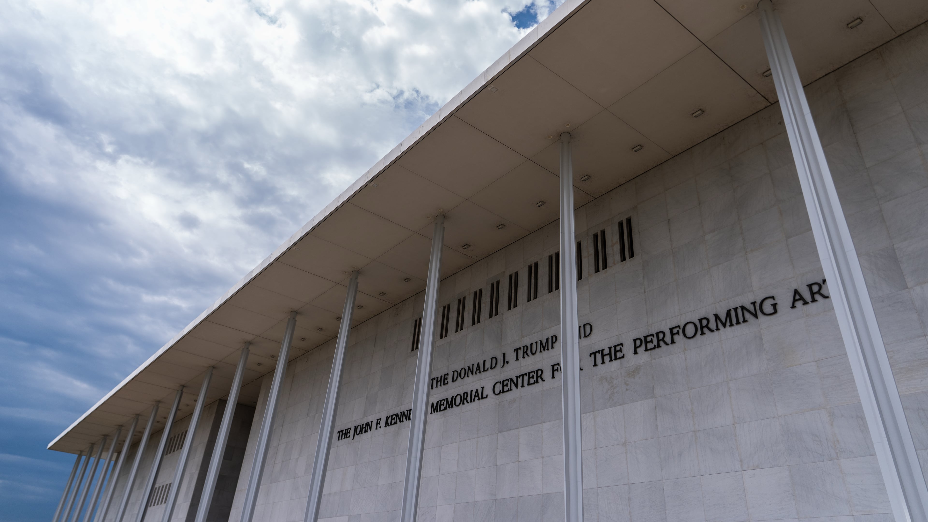 FILE - The John F. Kennedy Center for the Performing Arts is seen following a media tour intended to show building damage, April 22, 2026, in Washington. (AP Photo/Julia Demaree Nikhinson, File)