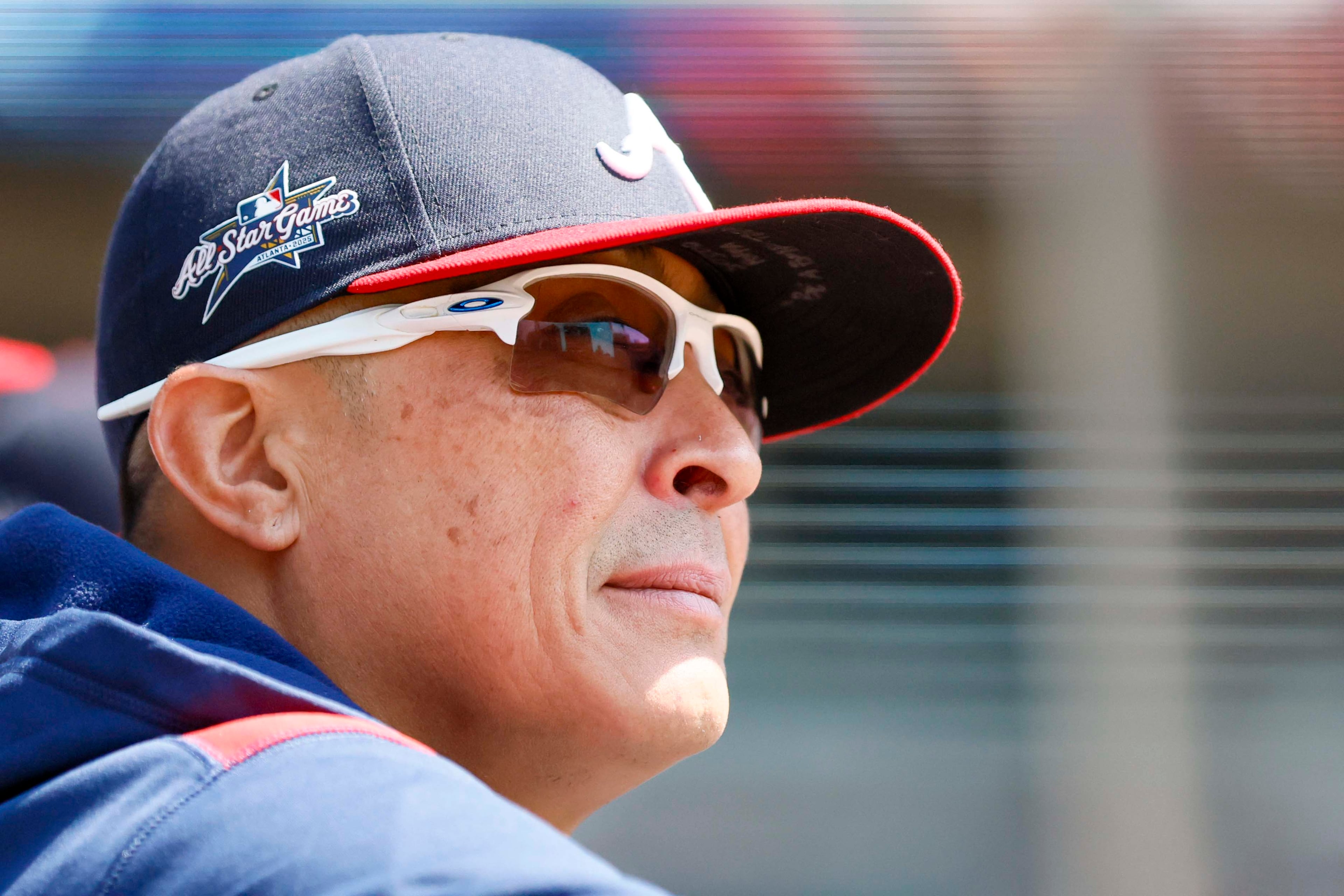 Atlanta Braves pitcher Jesse Chavez (60) watches the field as the braves take on the Baltimore Orioles at Truist Park on Sunday, July 6, 2025, in Atlanta.
(Miguel Martinez/ AJC)