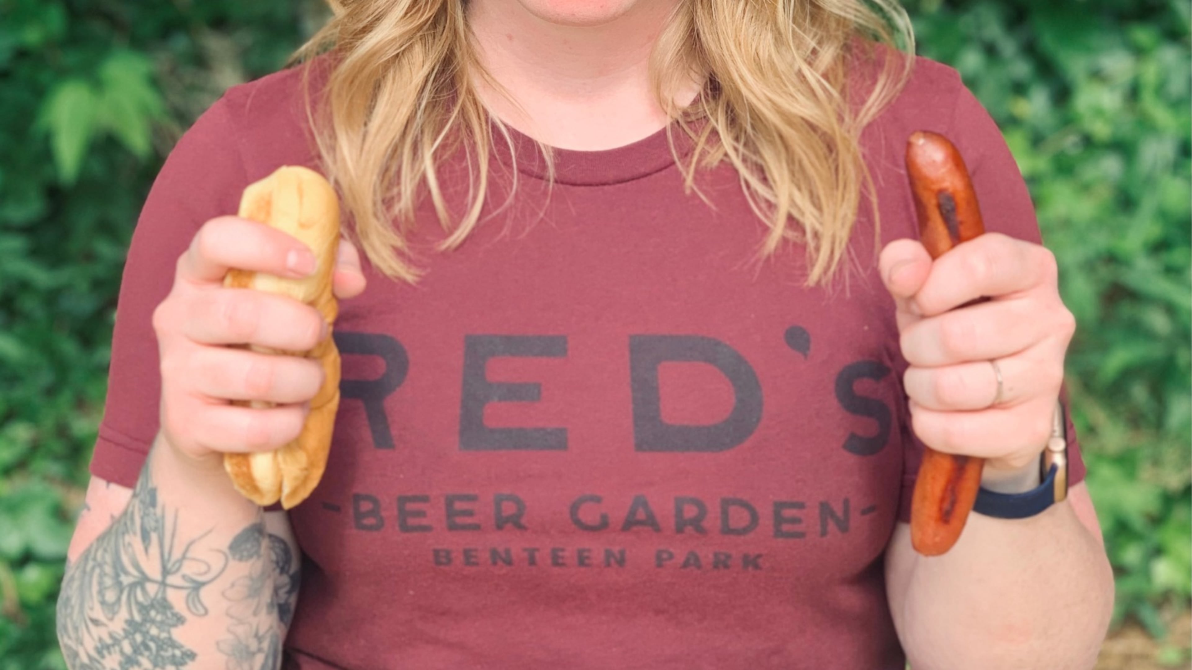Head to Red’s Beer Garden this Sunday to compete in their second annual hot dog eating contest.