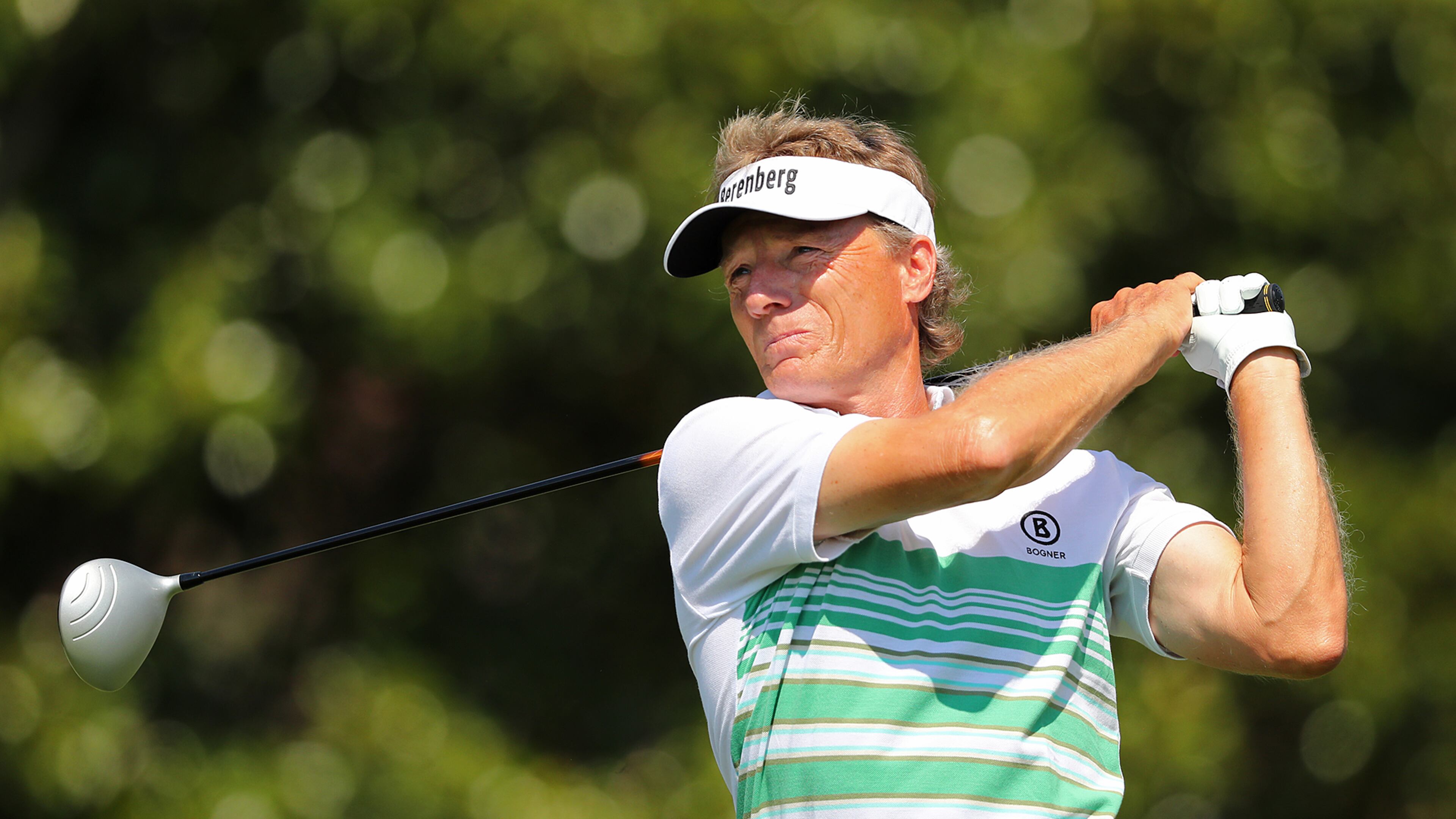 Looks like Saturday will be a long one for Bernhard Langer - and everyone else at the Mitsubishi Electric Classic at TPC Sugarloaf. (Curtis Compton/ccompton@ajc.com)