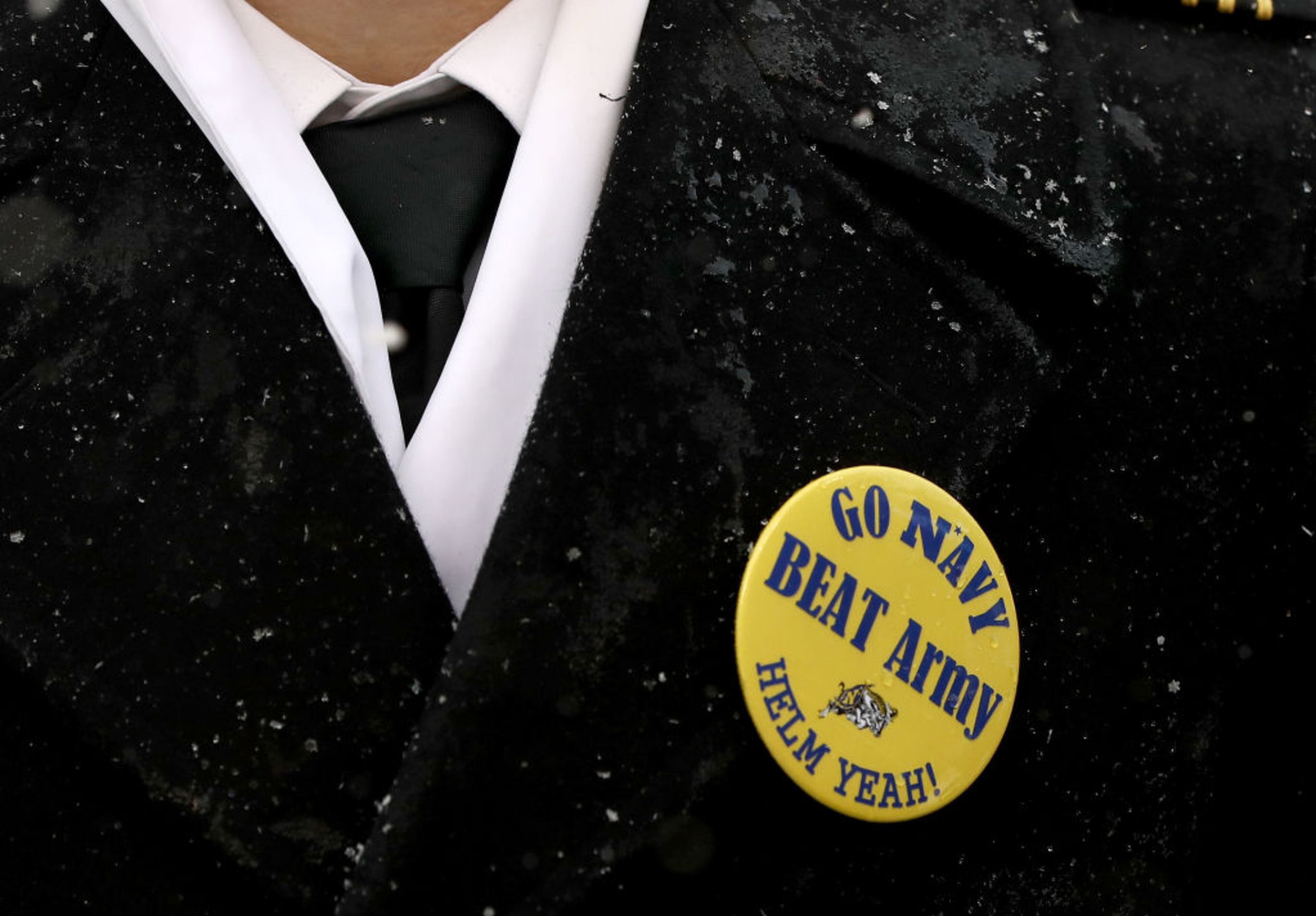 PHILADELPHIA, PA - DECEMBER 09: The Naval Academy cadets stand in position on the field duirng the March On before the game between the Army Black Knights and the Navy Midshipmen on December 9, 2017 at Lincoln Financial Field in Philadelphia, Pennsylvania. (Photo by Elsa/Getty Images)
