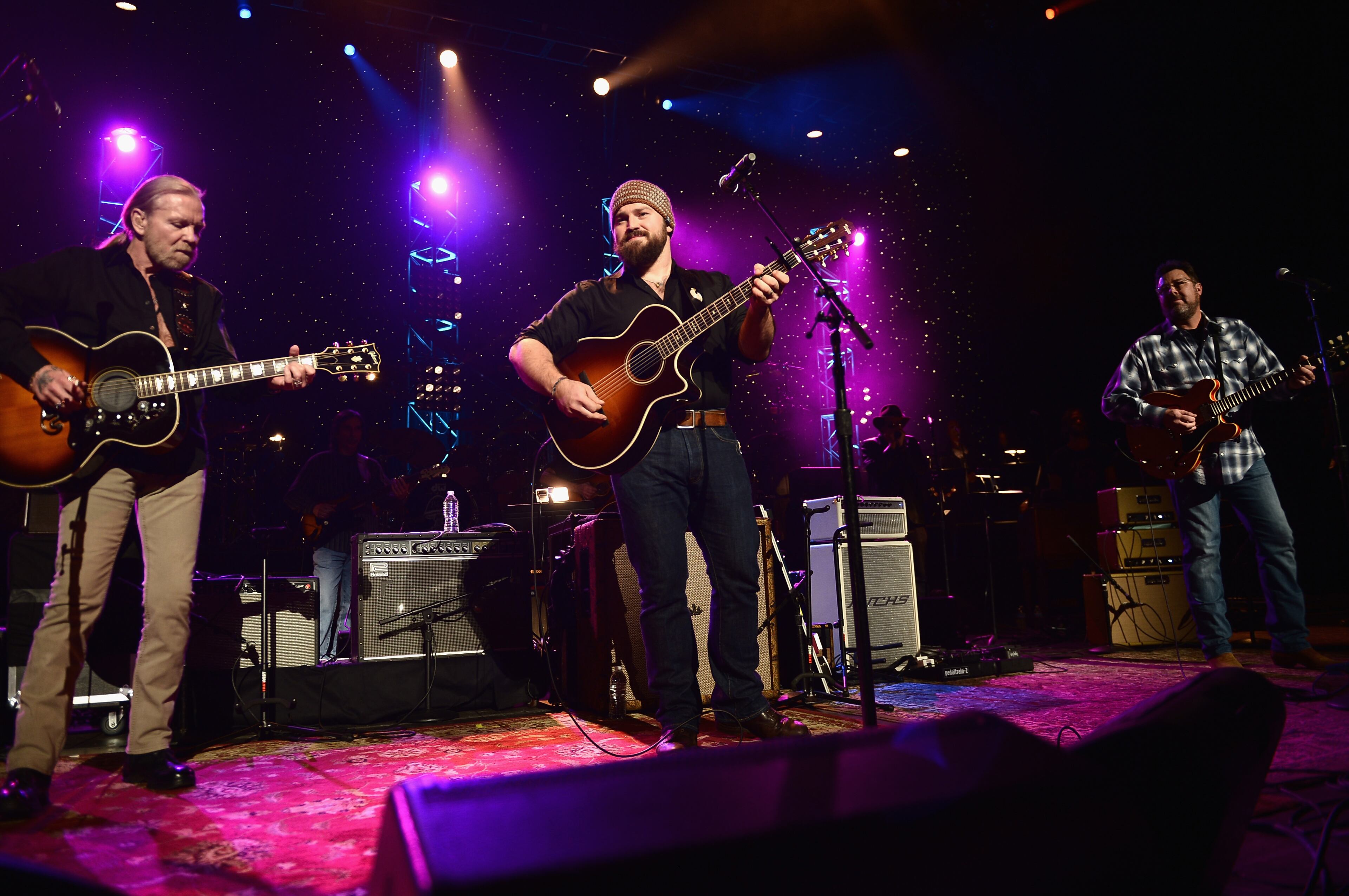 ATLANTA, GA - JANUARY 10: Gregg Allman, Zac Brown and Vince Gill perform during All My Friends: Celebrating the Songs & Voice of Gregg Allman at The Fox Theatre on January 10, 2014 in Atlanta, Georgia. (Photo by Michael Loccisano/Getty Images)