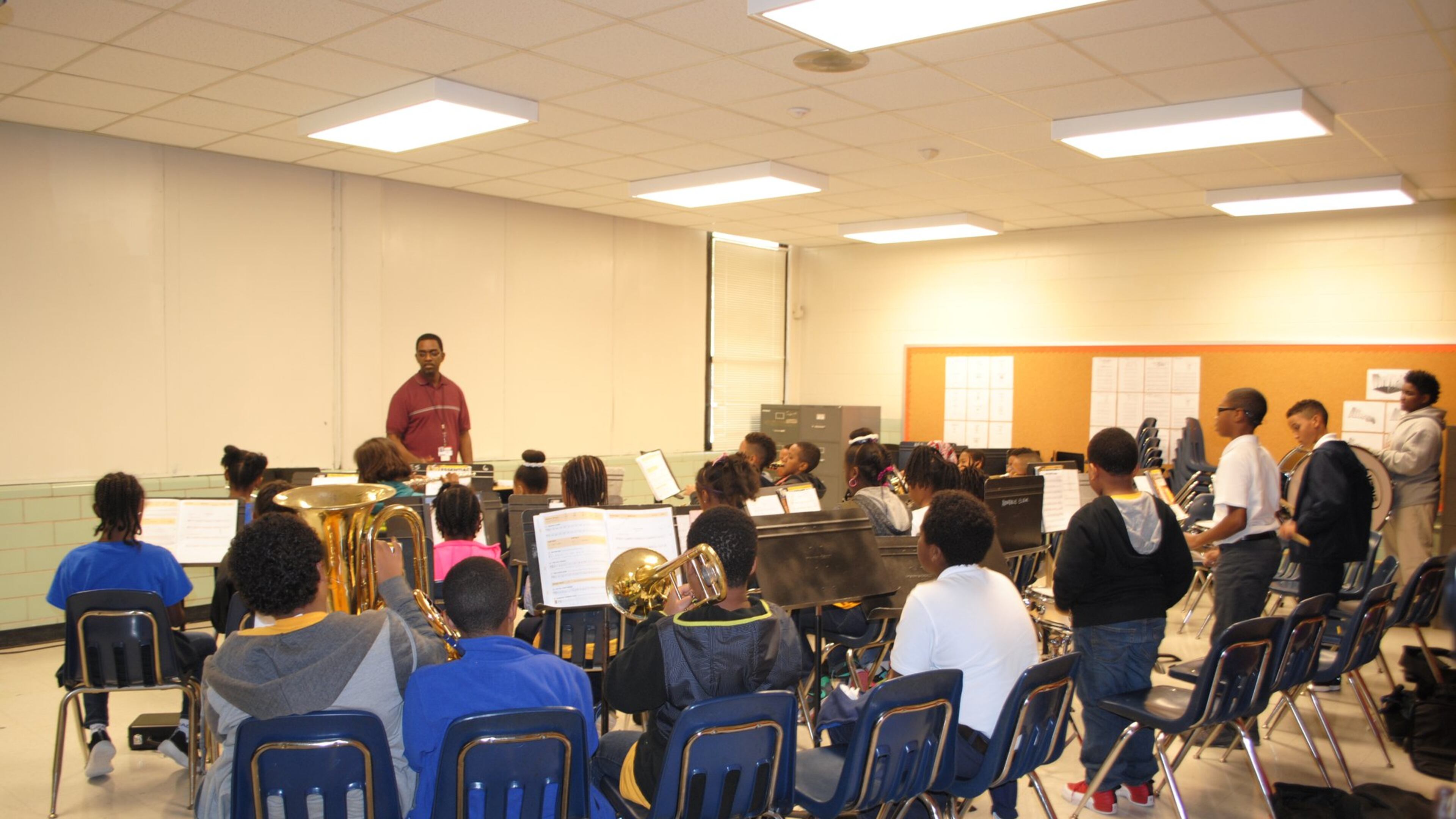 Band teacher Carlos Fowler directs a class of students at Wadsworth Magnet School for High Achievers in this file photo. The DeKalb County school is one of the top elementary schools in Georgia based on new rankings from U.S. News and World Report. (Photo courtesy of Wadsworth)