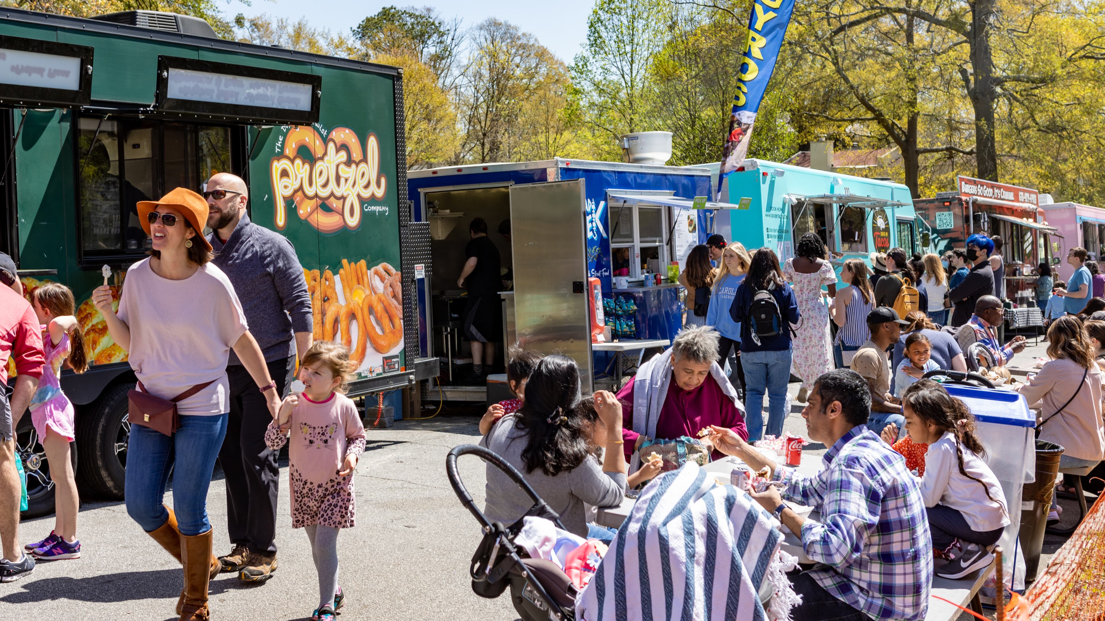 The Festival on Ponce returned this spring with jewelry, art, food and fair slides on Sunday, April 3, 2022. The weekend festival kicked off Saturday at historic Olmsted Linear Park. (Photo: Jenni Girtman for The Atlanta Journal-Constitution)