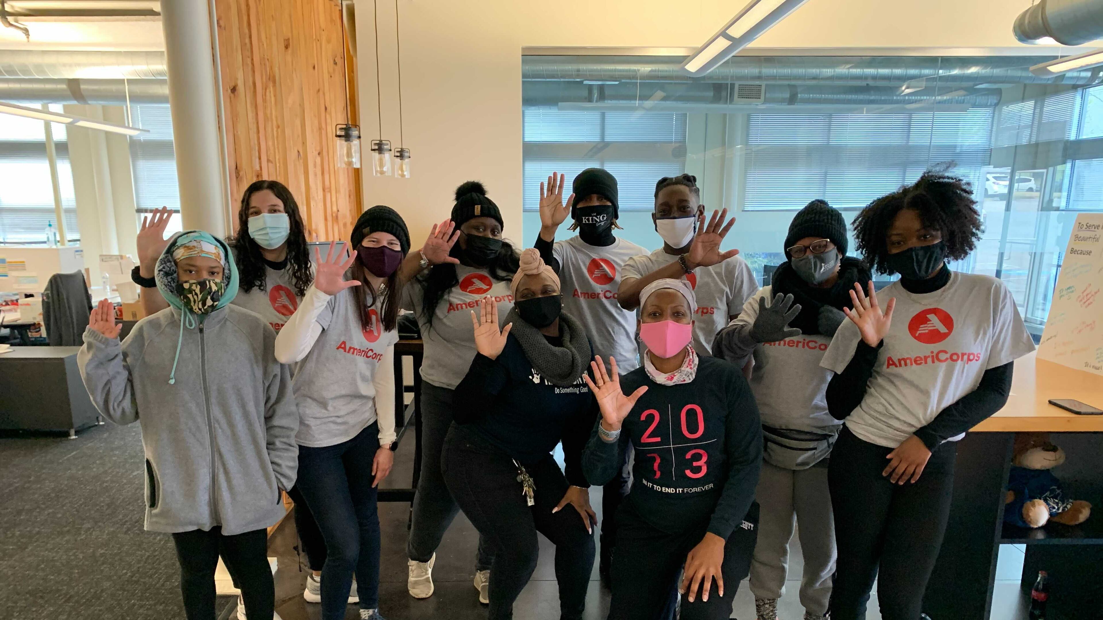 Students received books and various items at the Hands On Atlanta drive through DISCO pop-up project, supported by members of our AmeriCorps program during MLK Days of Service. Courtesy of Hands On Atlanta