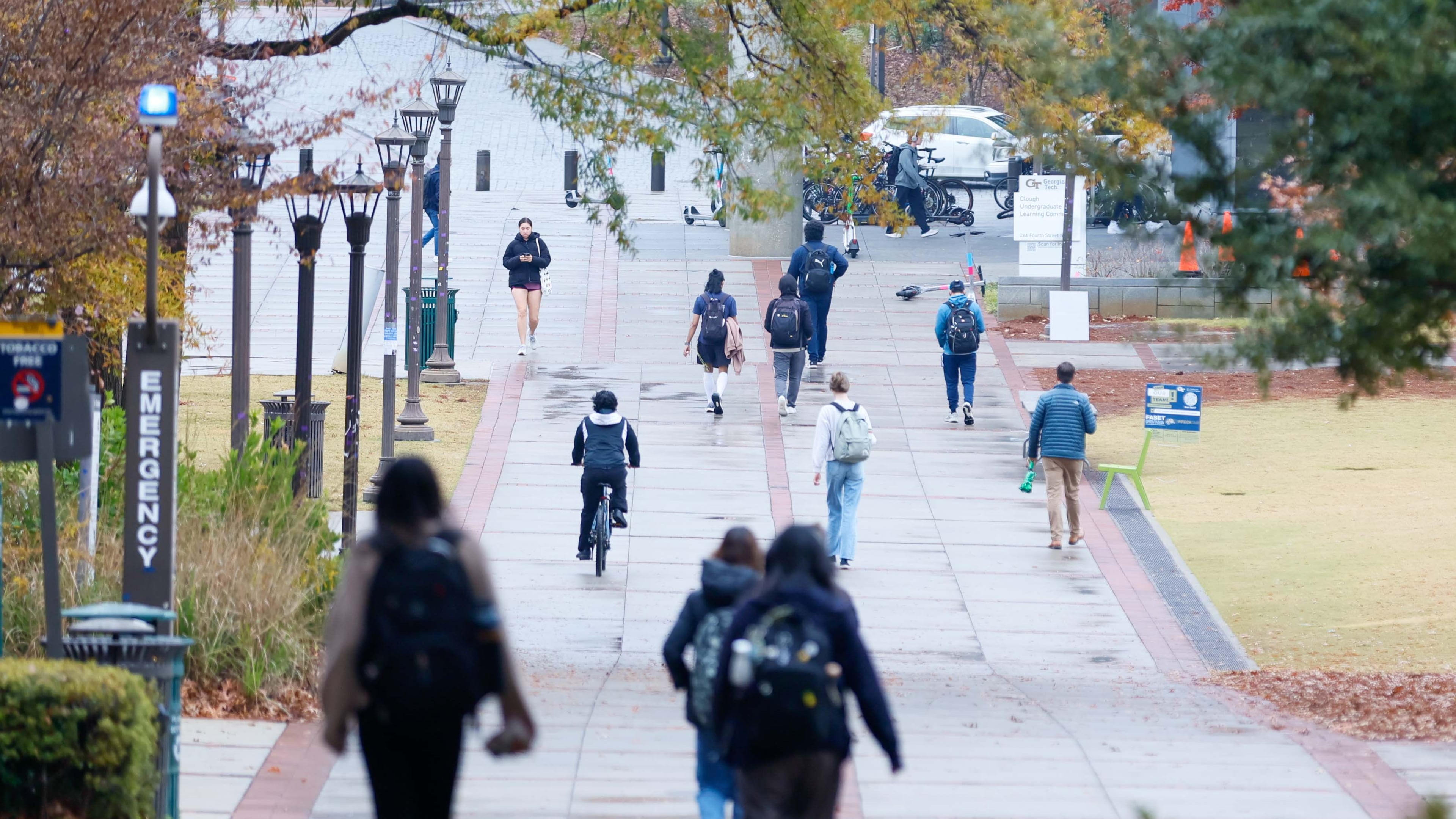 Georgia Tech students were spotted walking through campus near the Clough Undergraduate Commons on Monday, December 9, 2024. Georgia Tech now has the highest number of enrolled students in the state.
(Miguel Martinez / AJC)