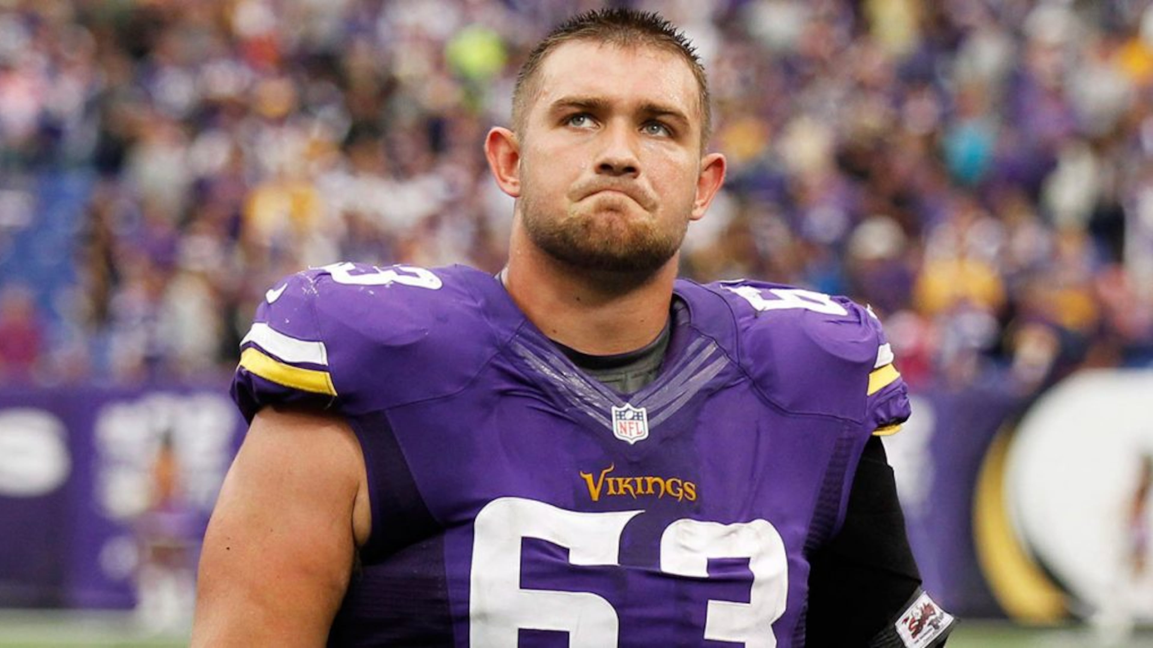 Minnesota Vikings guard Brandon Fusco was released by the team after the 2016 season, two years into a five-year contract. (Ann Heisenfelt/AP)