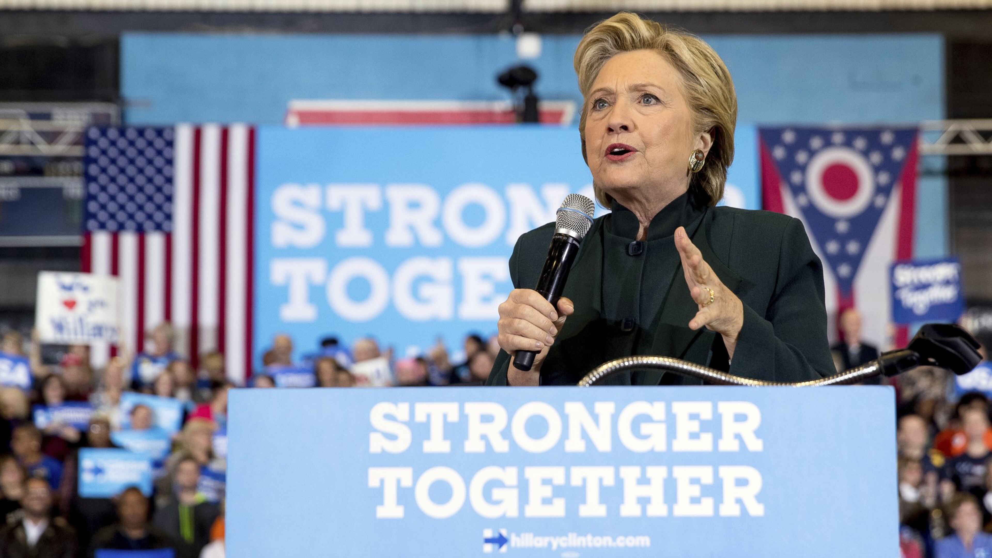 Former Democratic presidential candidate Hillary Clinton speaks at a rally at Cuyahoga Community College in Cleveland. Some young black activists who had their doubts about Clinton came around to support her - some enthusiastically, some because they could not stand Donald Trump. (AP Photo/Andrew Harnik, File)