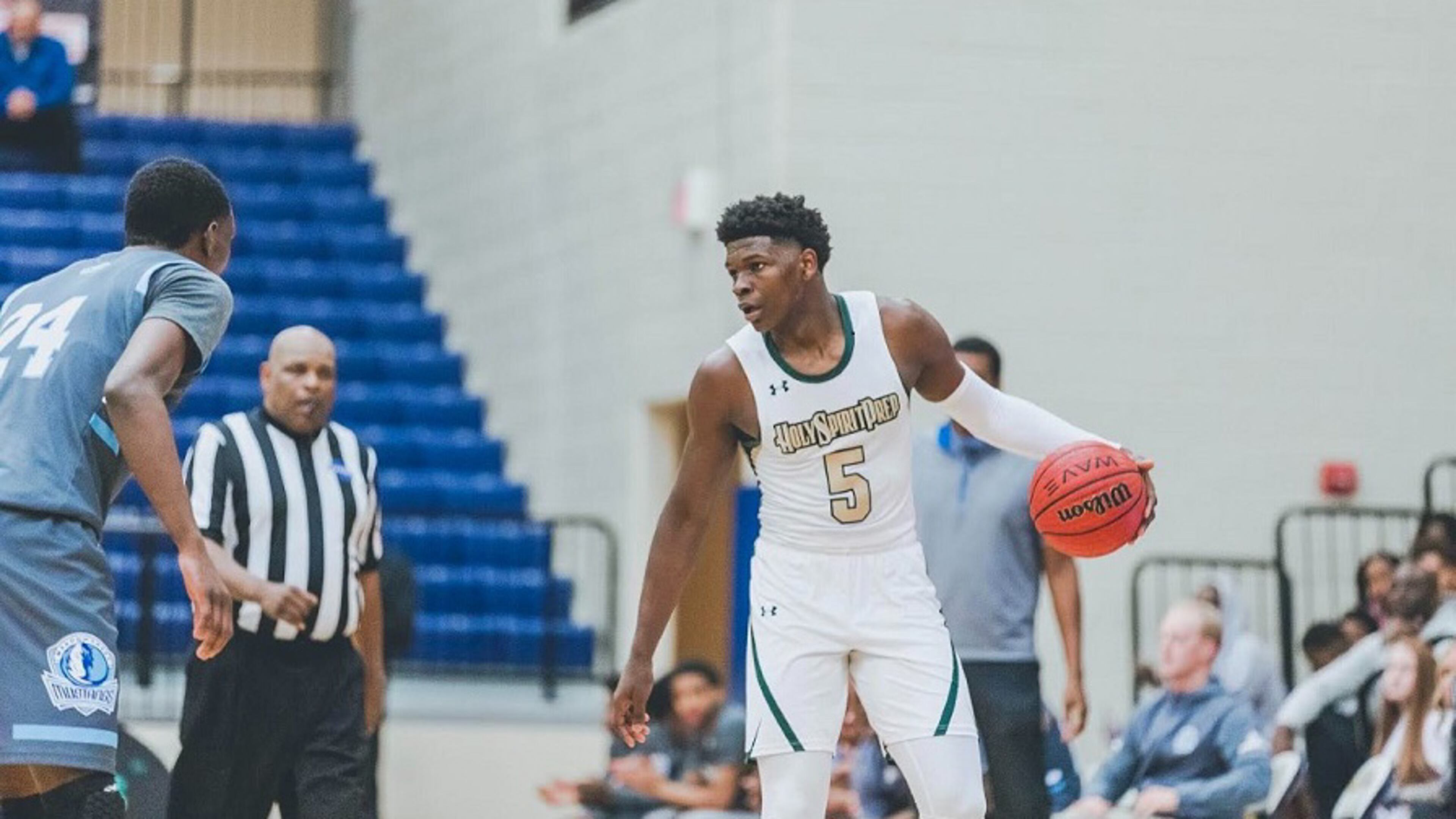 Holy Spirit Prep's Anthony Edwards is rated a five-star recruit and ranked as the nation's top shooting guard for the 2019 class. (Stanley Johnson/GrassRoots Sports Media)
