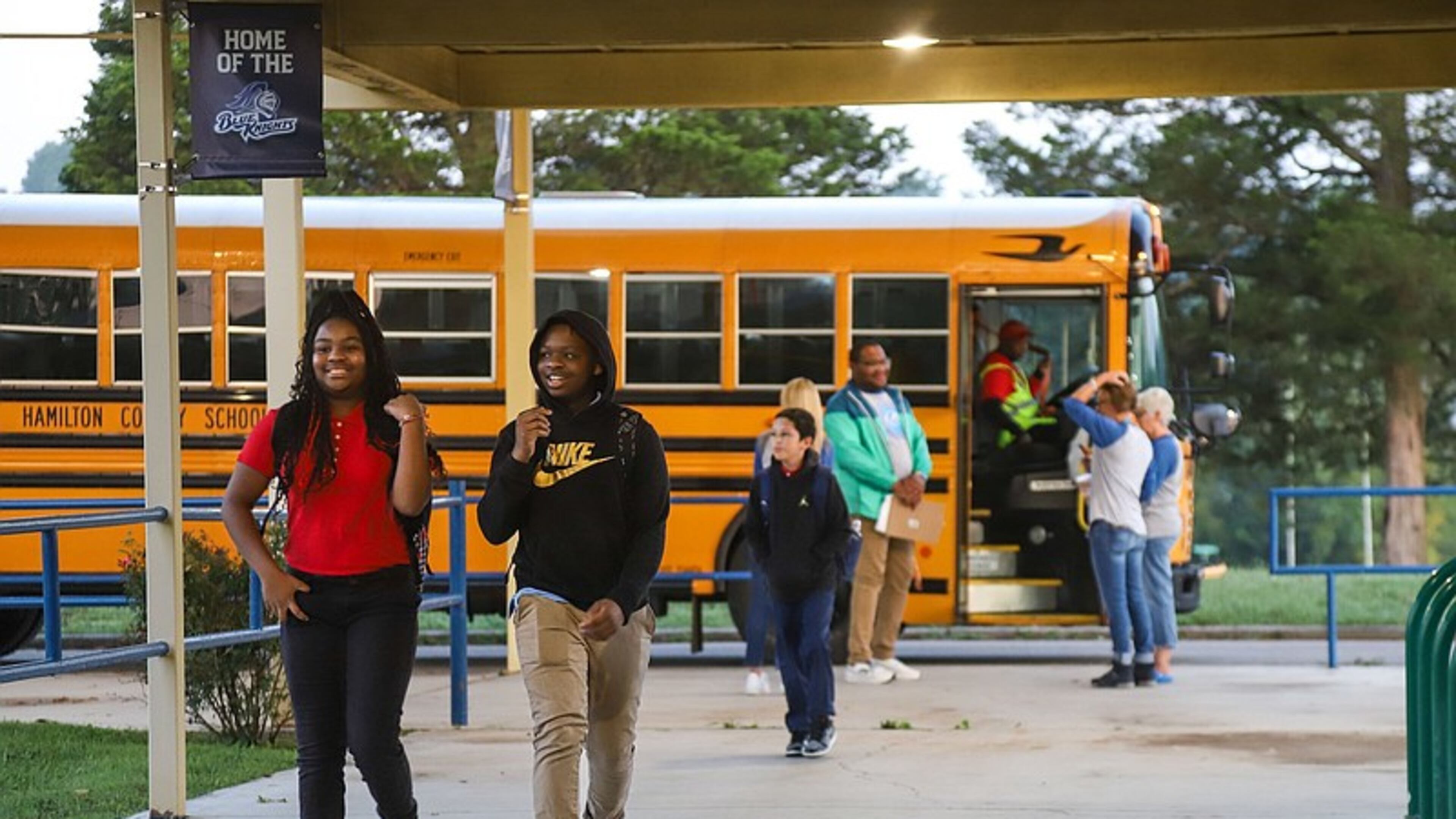 FILE: Students arrive at Dalewood Middle School on Wednesday, Aug. 9, 2023 for the first day of school. (Photo Courtesy of Olivia Ross/Chattanooga Times Free Press)