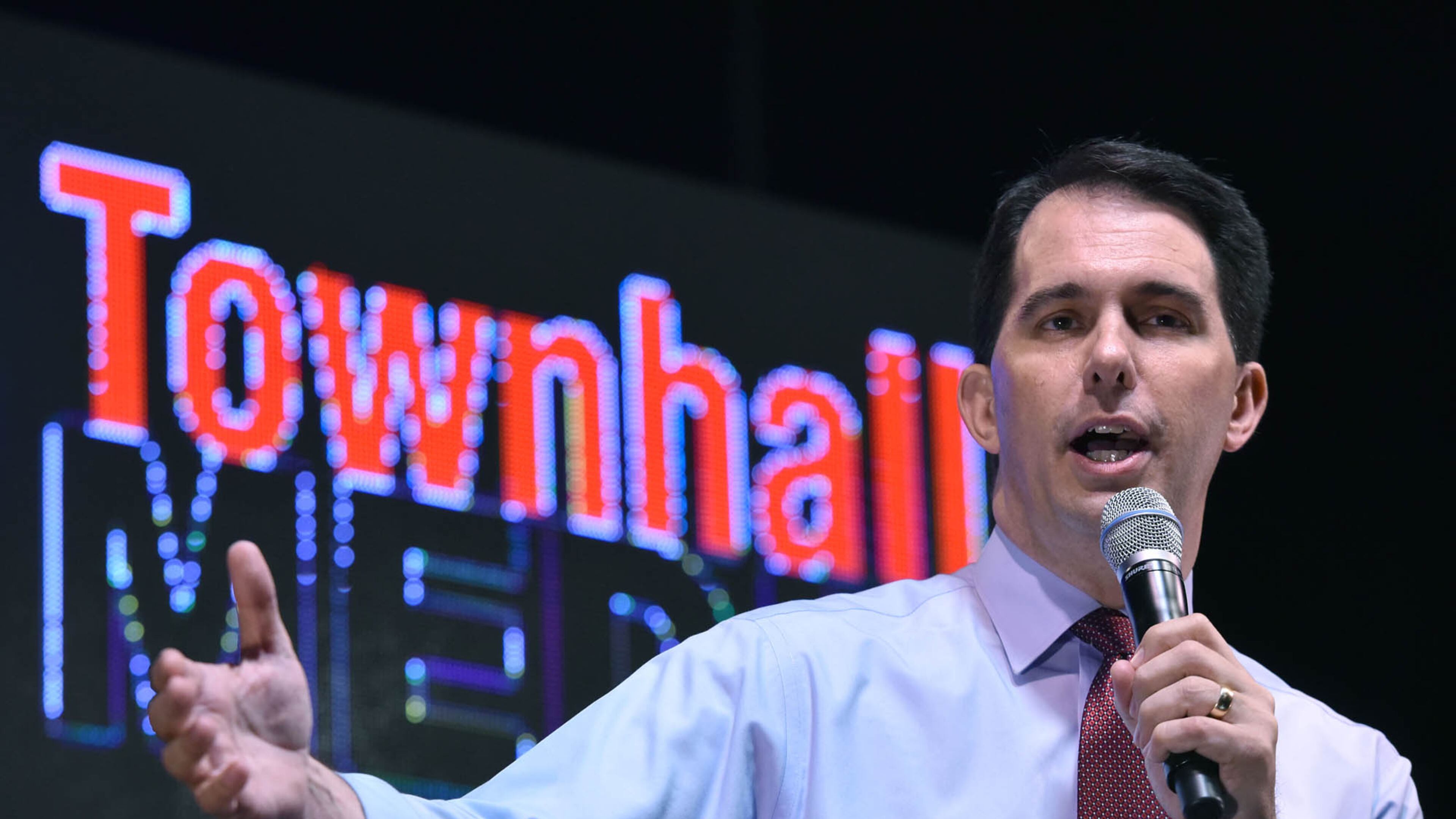 Wisconsin Gov. Scott Walker speaks during the RedState Gathering at Intercontinental Buckhead Hotel on Saturday, August 8, 2015. HYOSUB SHIN / HSHIN@AJC.COM Wisconsin Gov. Scott Walker speaks during the RedState Gathering at Intercontinental Buckhead Hotel on Saturday, August 8, 2015. HYOSUB SHIN / HSHIN@AJC.COM